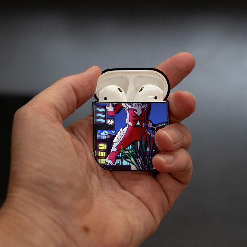ウルトラマン Ultraman AirPods 第2世代保護ケース ハードシェル ブラック 耐衝撃・防指紋・カラビナ付き