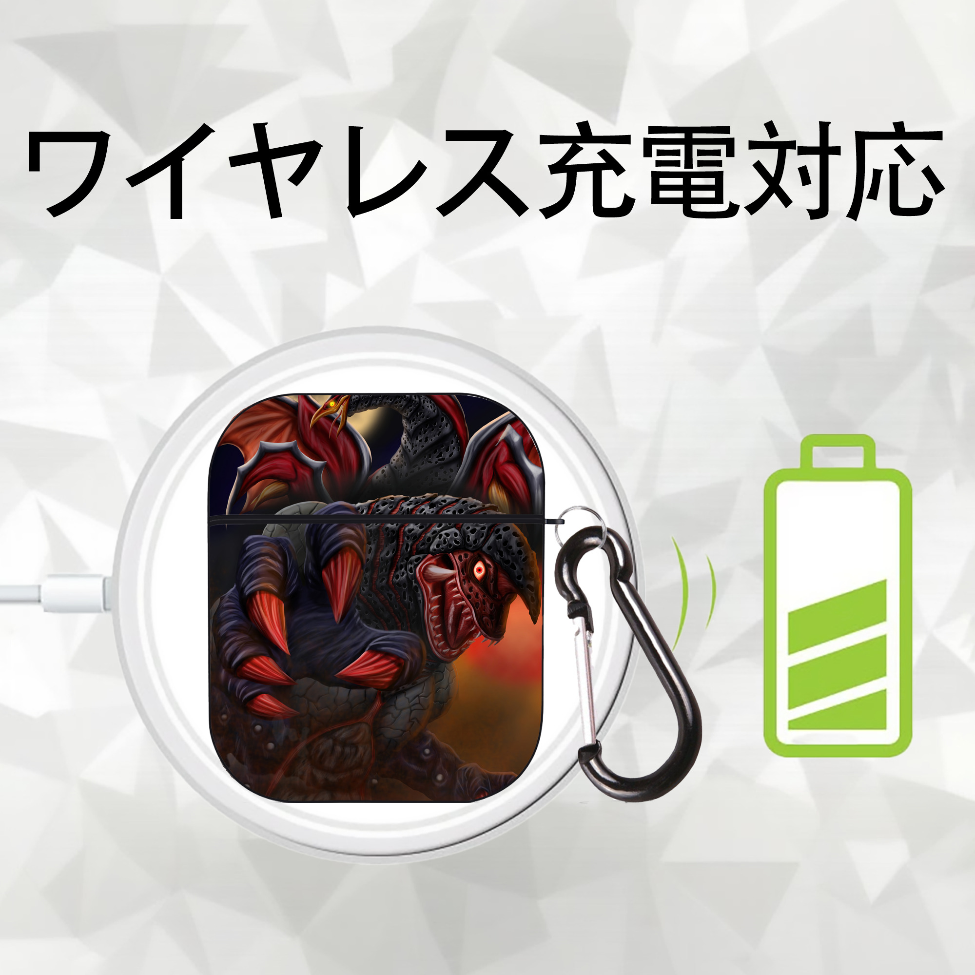 ウルトラマン Ultraman AirPods 第2世代保護ケース ハードシェル ブラック 耐衝撃・防指紋・カラビナ付き