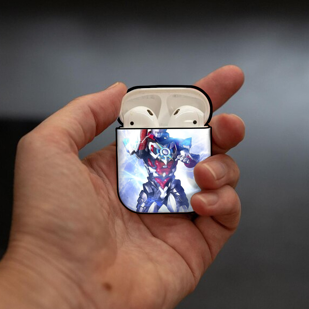 ウルトラマン Ultraman AirPods 第2世代保護ケース ハードシェル ブラック 耐衝撃・防指紋・カラビナ付き