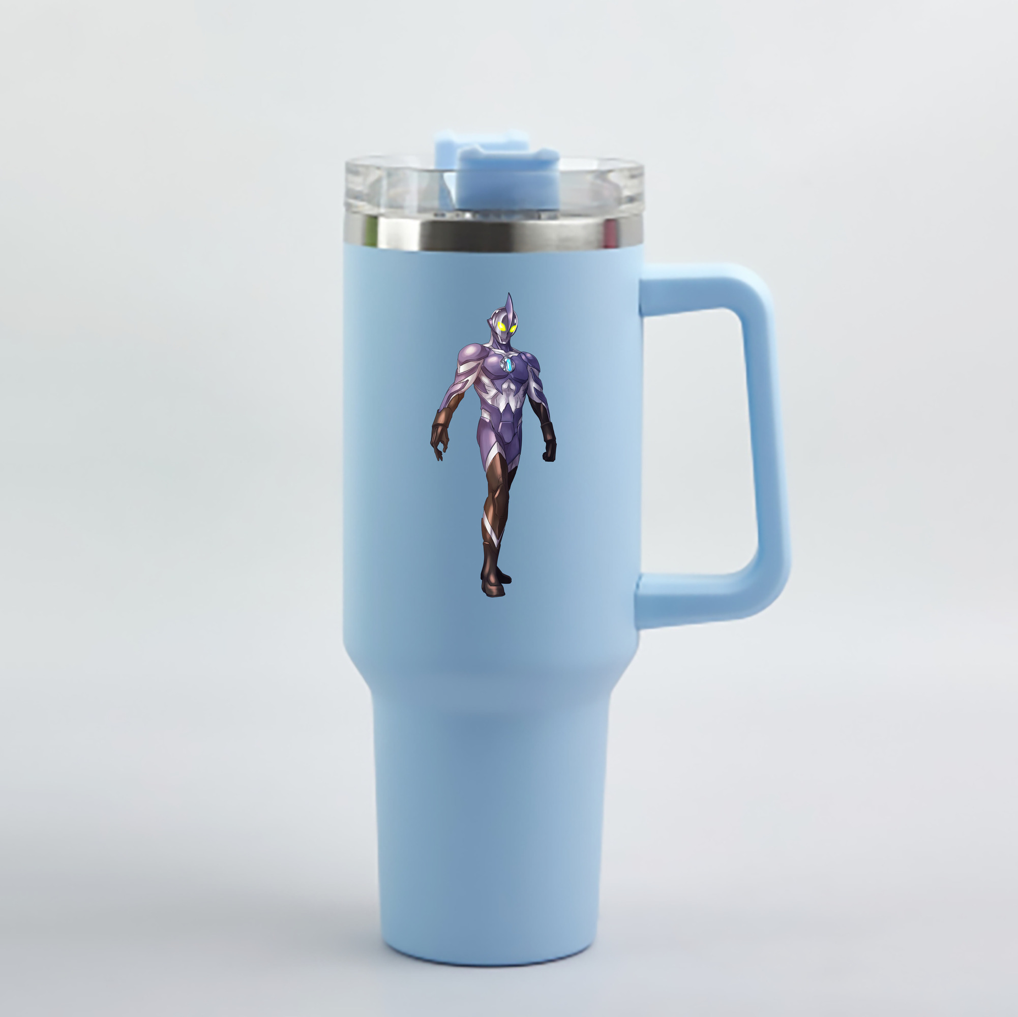 （画像用） ウルトラマン Ultraman 1200mL車用タンブラー - クリスタルステッカー（プラスチックストロー付き）