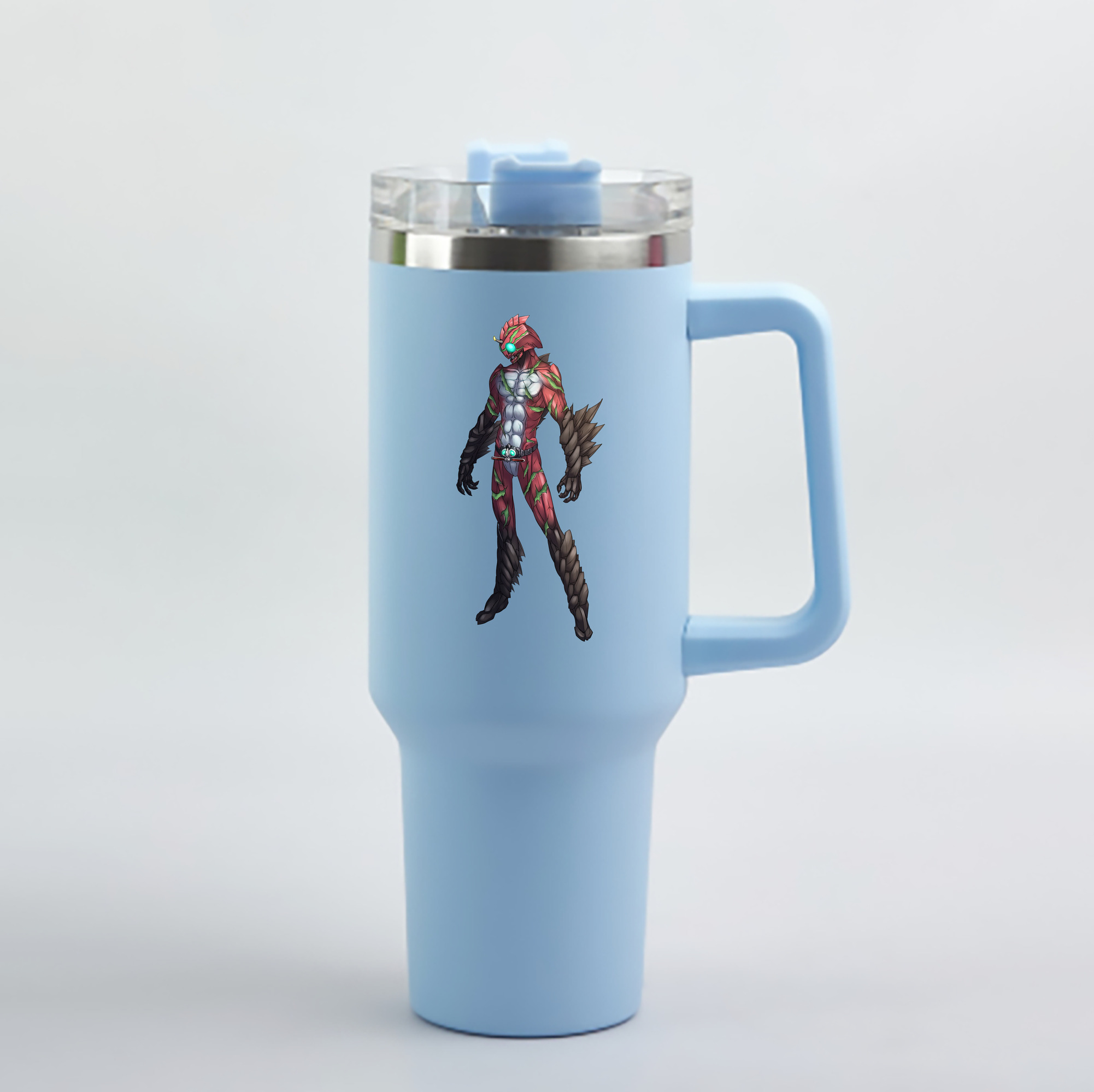 （画像用） ウルトラマン Ultraman 1200mL車用タンブラー - クリスタルステッカー（プラスチックストロー付き）