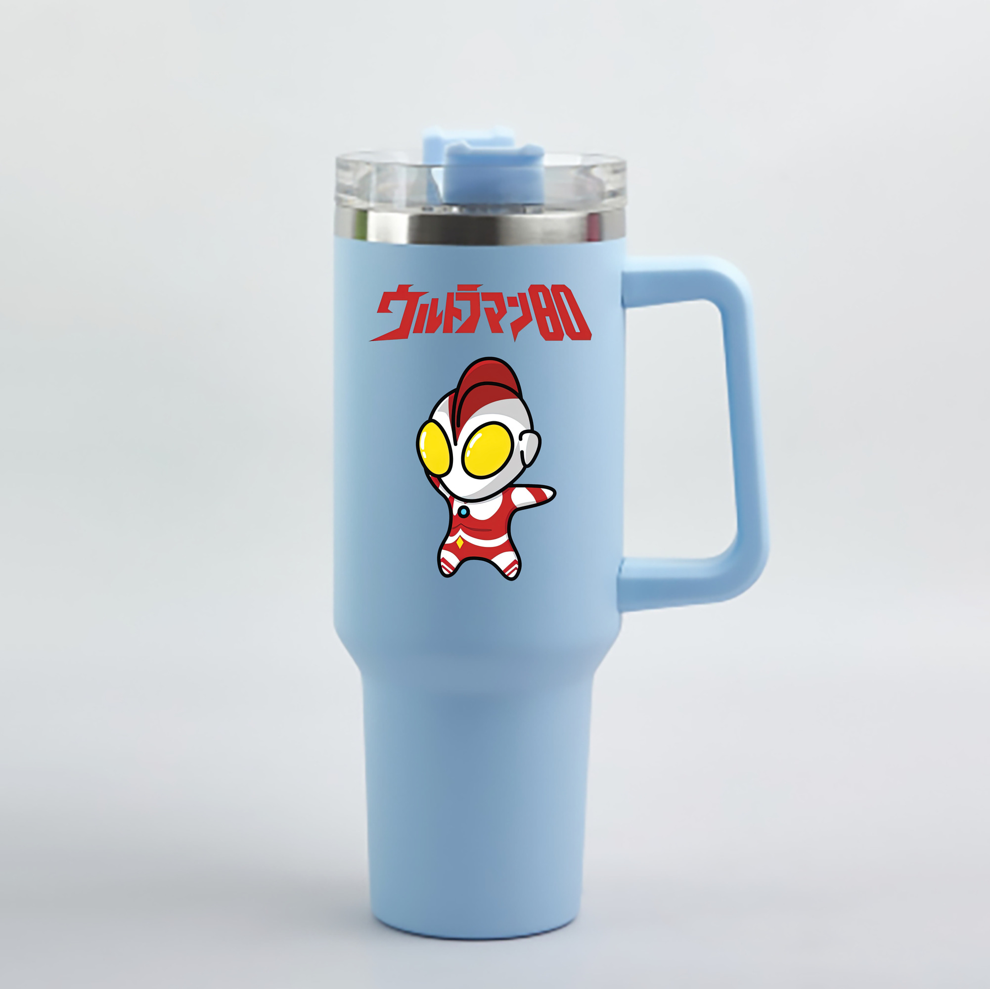 （画像用） ウルトラマン Ultraman 1200mL車用タンブラー - クリスタルステッカー（プラスチックストロー付き）