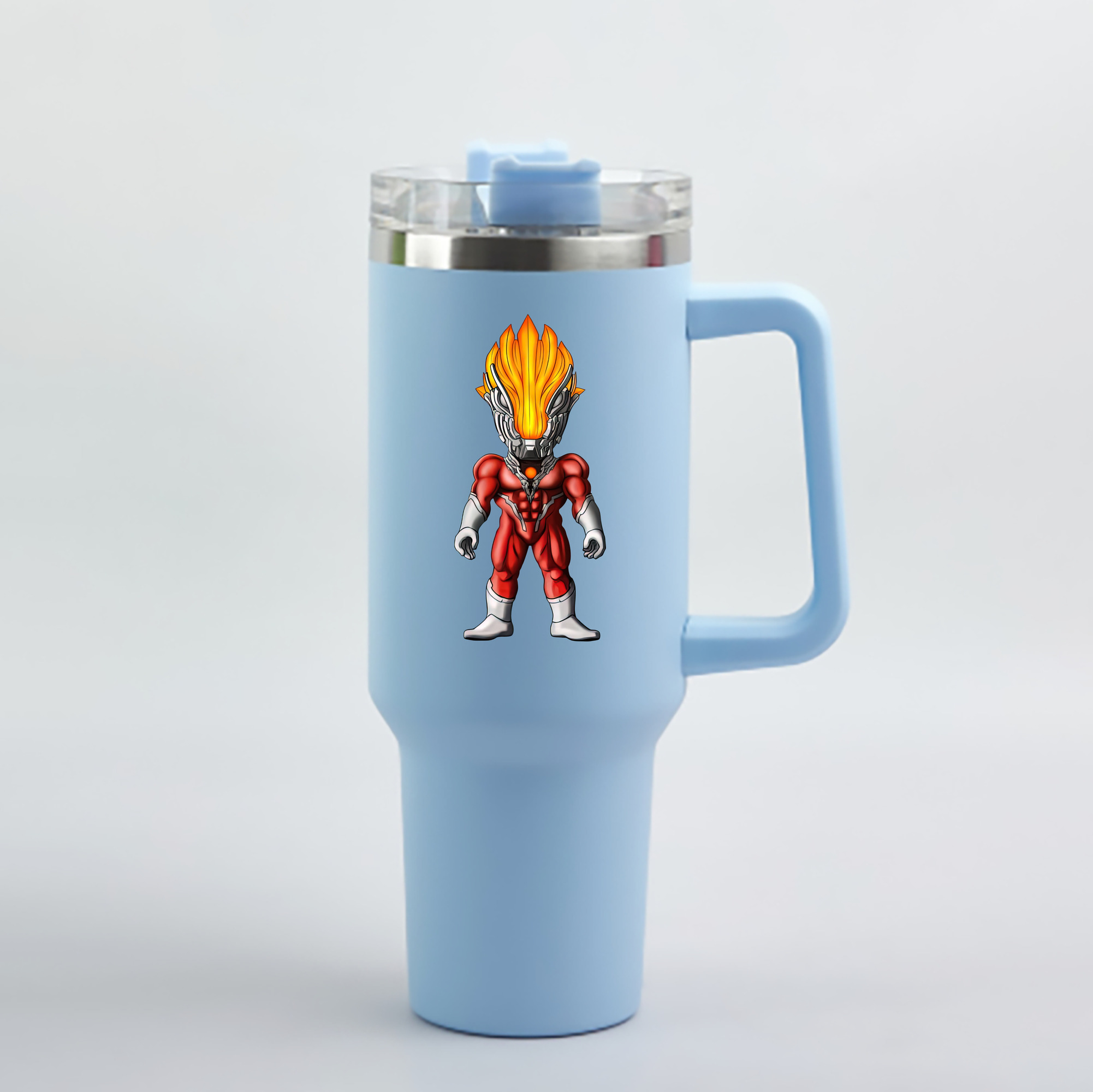 （画像用） ウルトラマン Ultraman 1200mL車用タンブラー - クリスタルステッカー（プラスチックストロー付き）