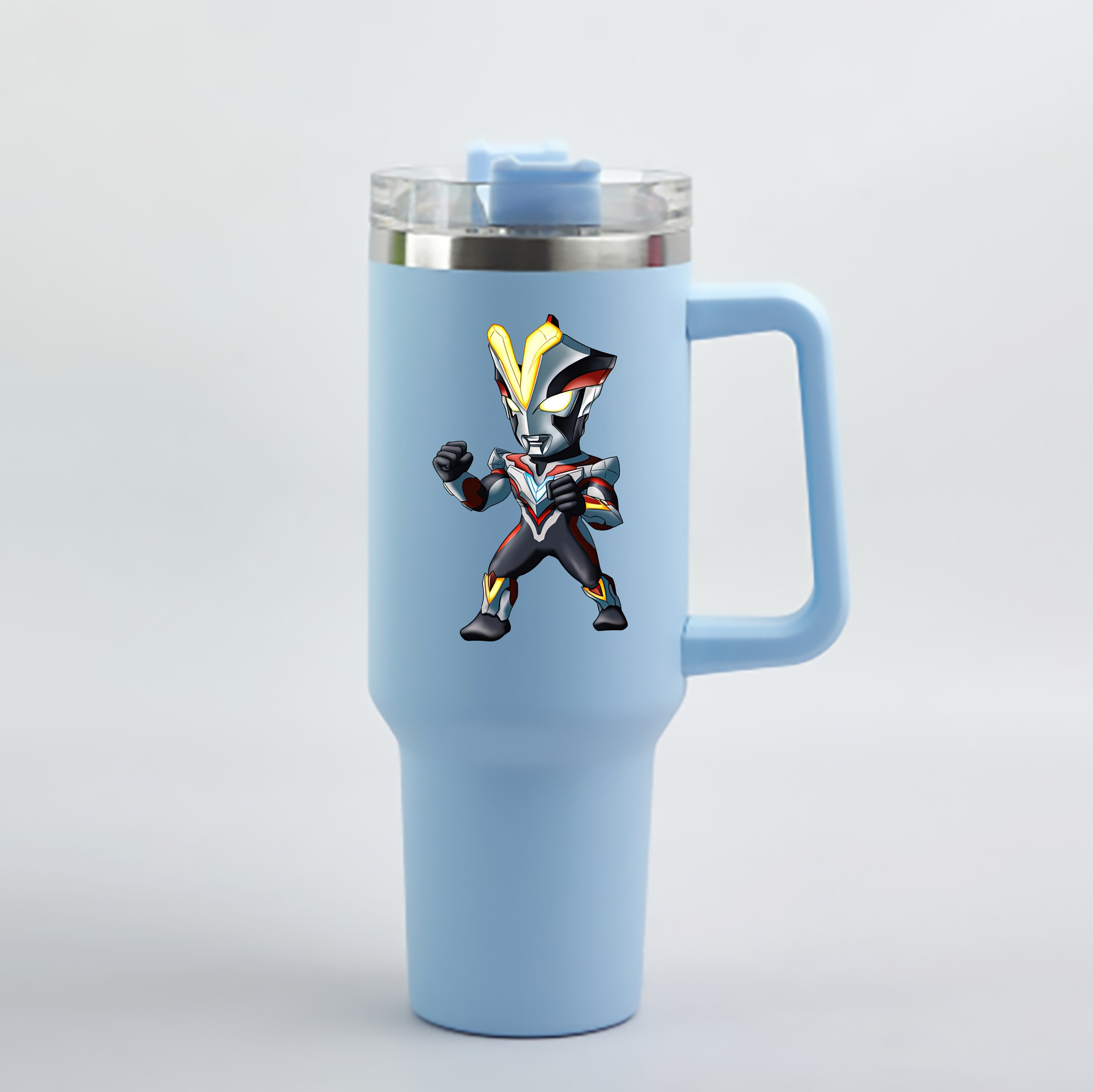 （画像用） ウルトラマン Ultraman 1200mL車用タンブラー - クリスタルステッカー（プラスチックストロー付き）