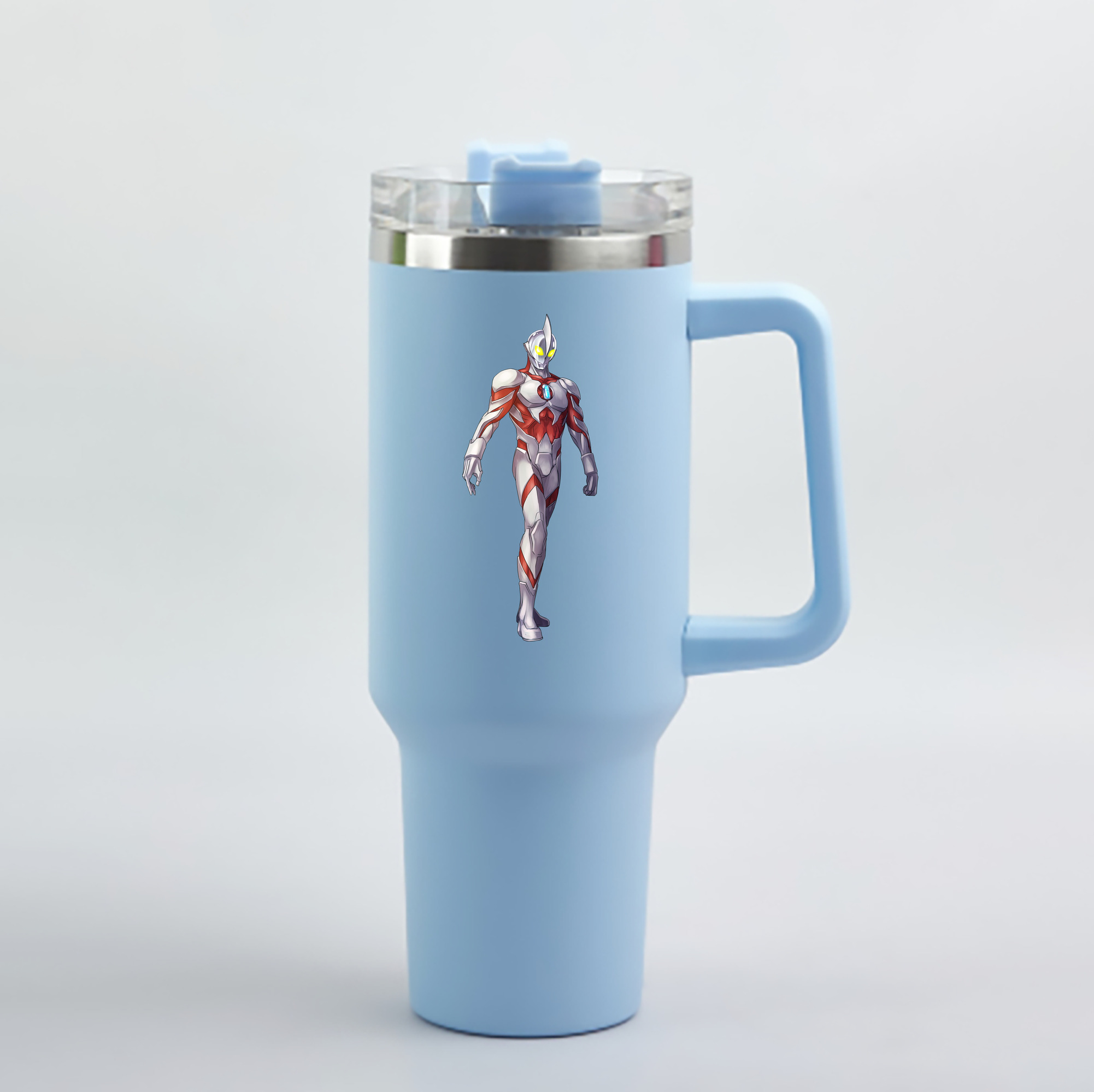 （画像用） ウルトラマン Ultraman 1200mL車用タンブラー - クリスタルステッカー（プラスチックストロー付き）