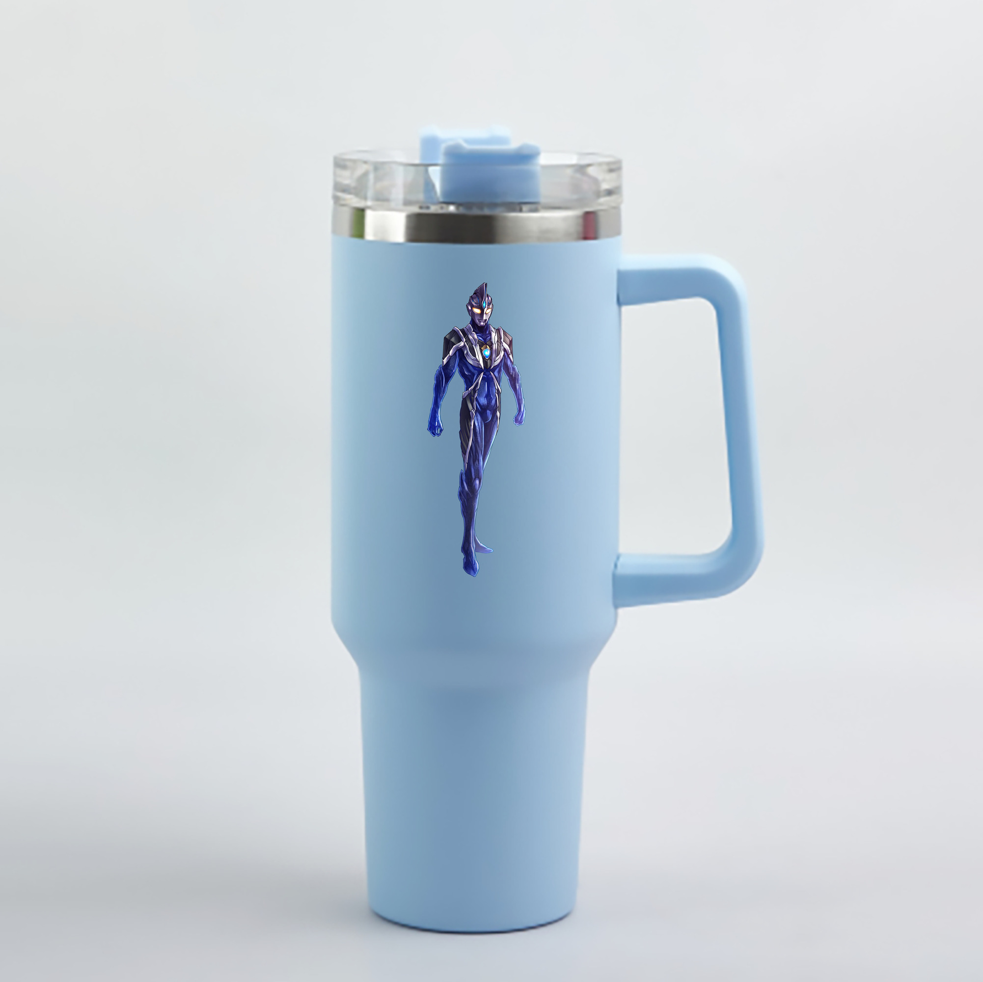 （画像用） ウルトラマン Ultraman 1200mL車用タンブラー - クリスタルステッカー（プラスチックストロー付き）
