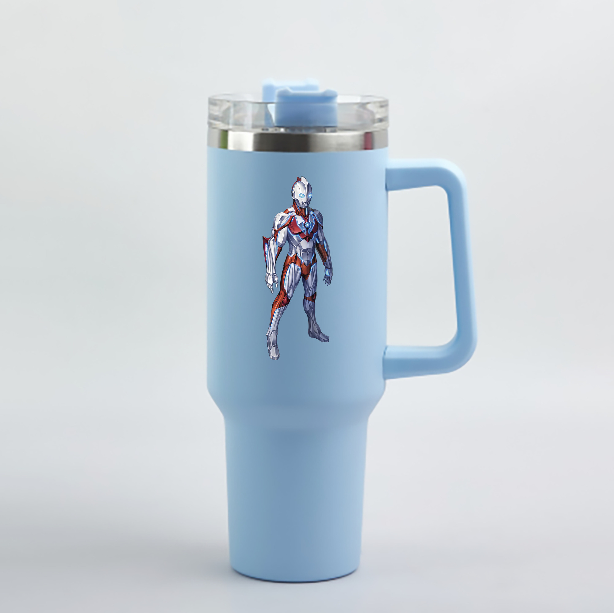 （画像用） ウルトラマン Ultraman 1200mL車用タンブラー - クリスタルステッカー（プラスチックストロー付き）