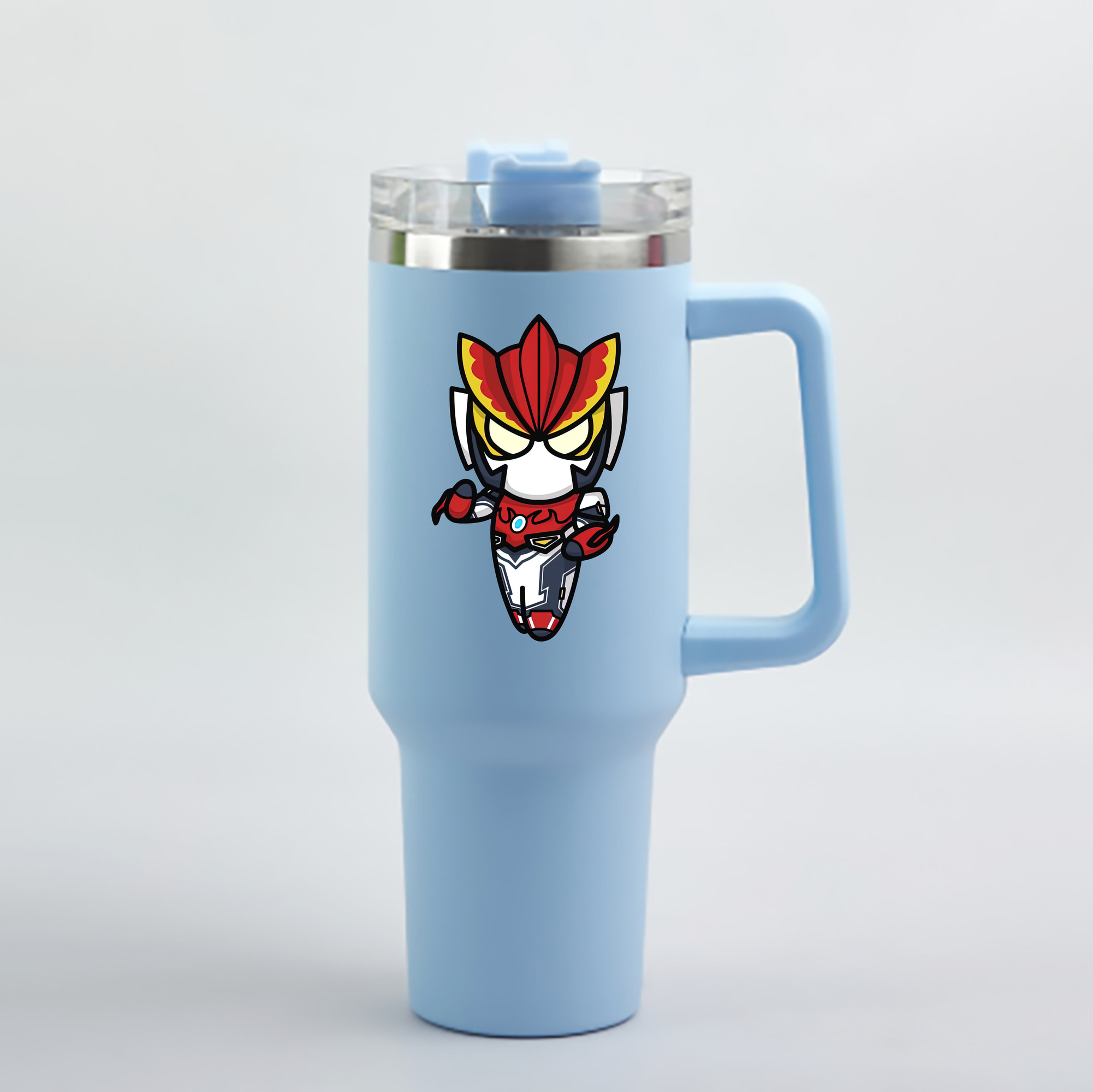 （画像用） ウルトラマン Ultraman 1200mL車用タンブラー - クリスタルステッカー（プラスチックストロー付き）