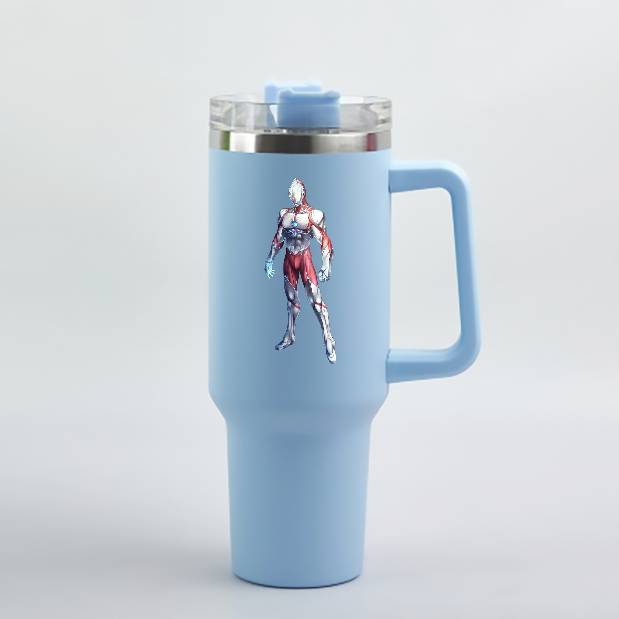 （画像用） ウルトラマン Ultraman 1200mL車用タンブラー - クリスタルステッカー（プラスチックストロー付き）