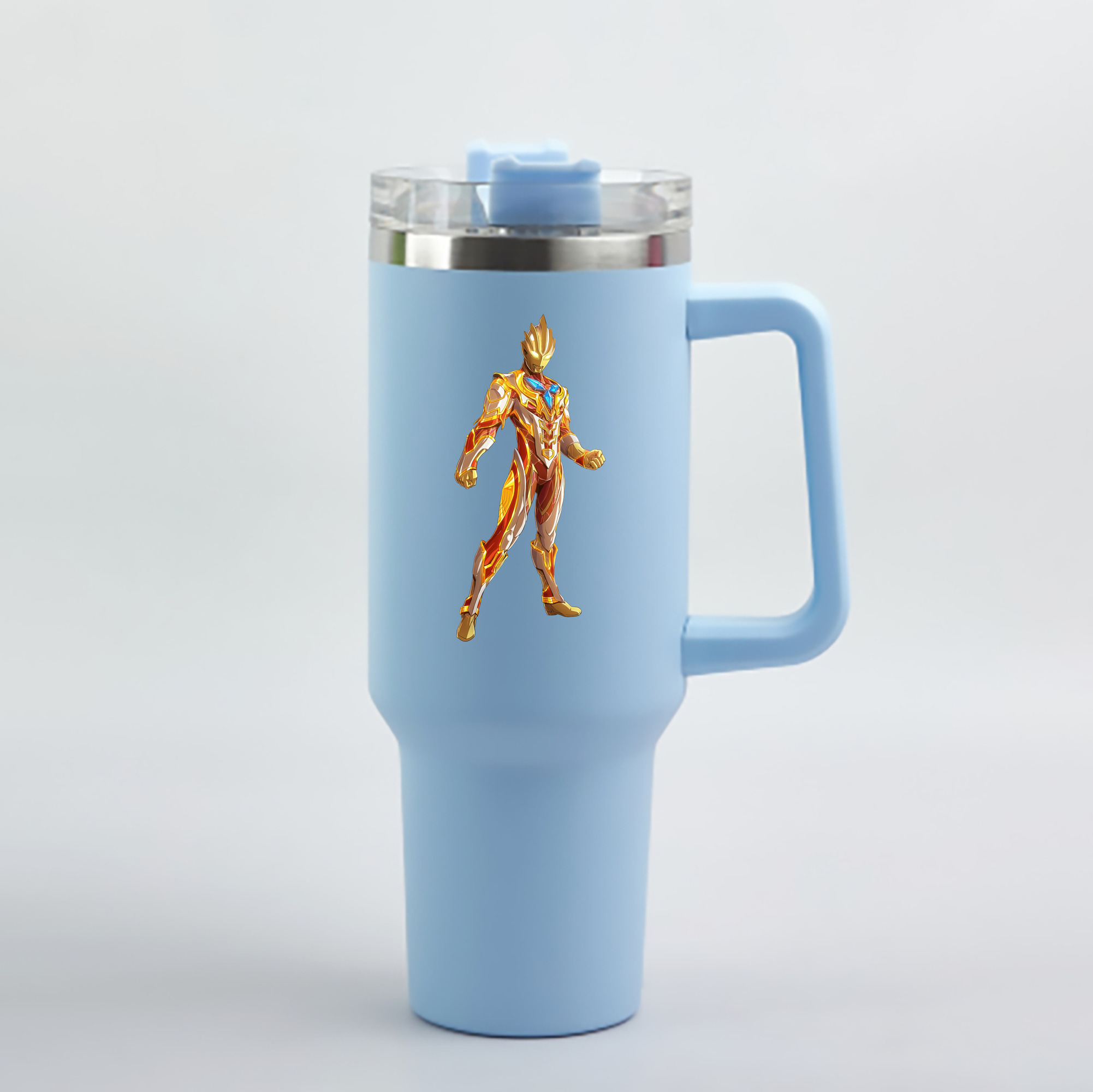 （画像用） ウルトラマン Ultraman 1200mL車用タンブラー - クリスタルステッカー（プラスチックストロー付き）