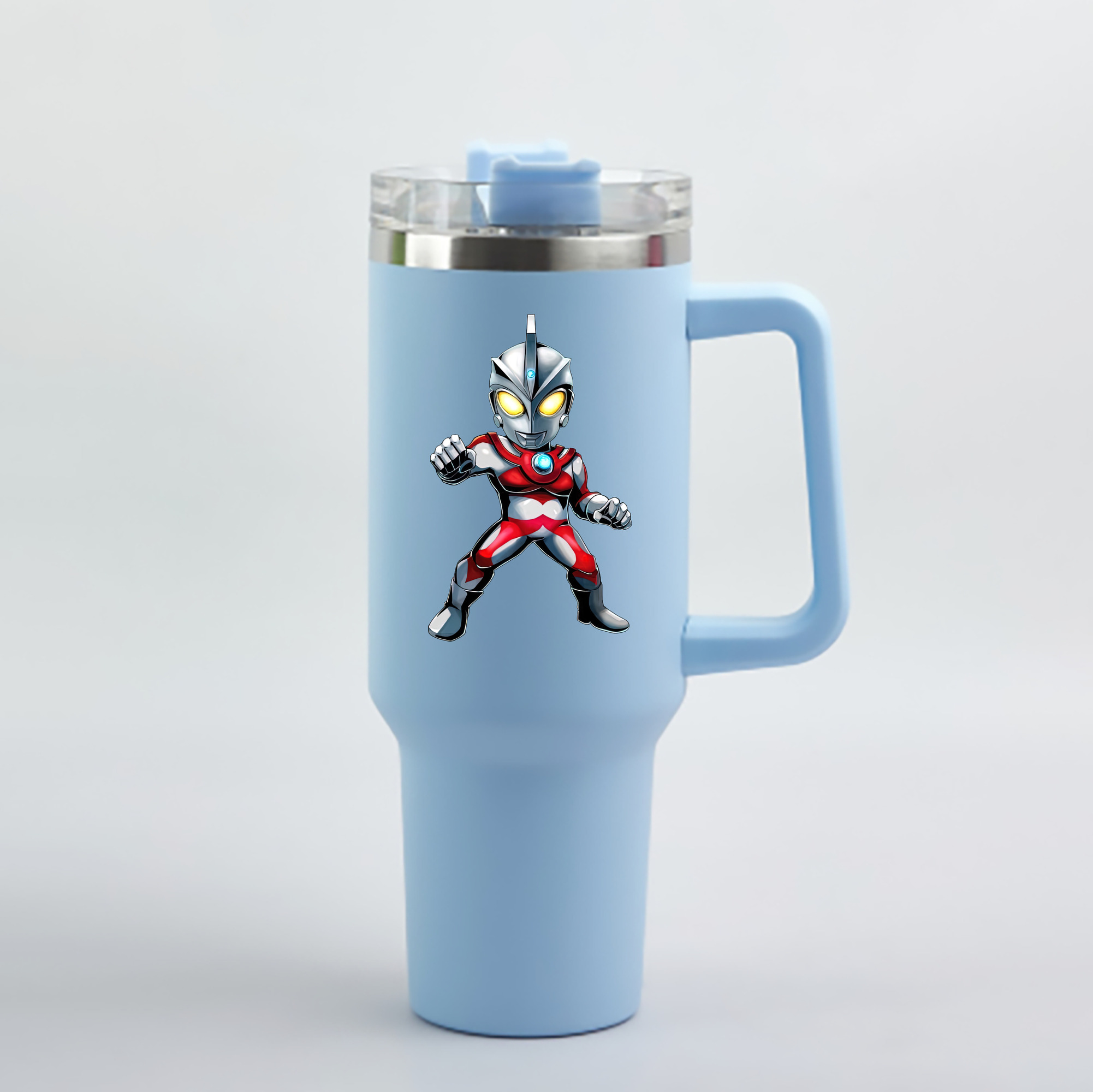 （画像用） ウルトラマン Ultraman 1200mL車用タンブラー - クリスタルステッカー（プラスチックストロー付き）