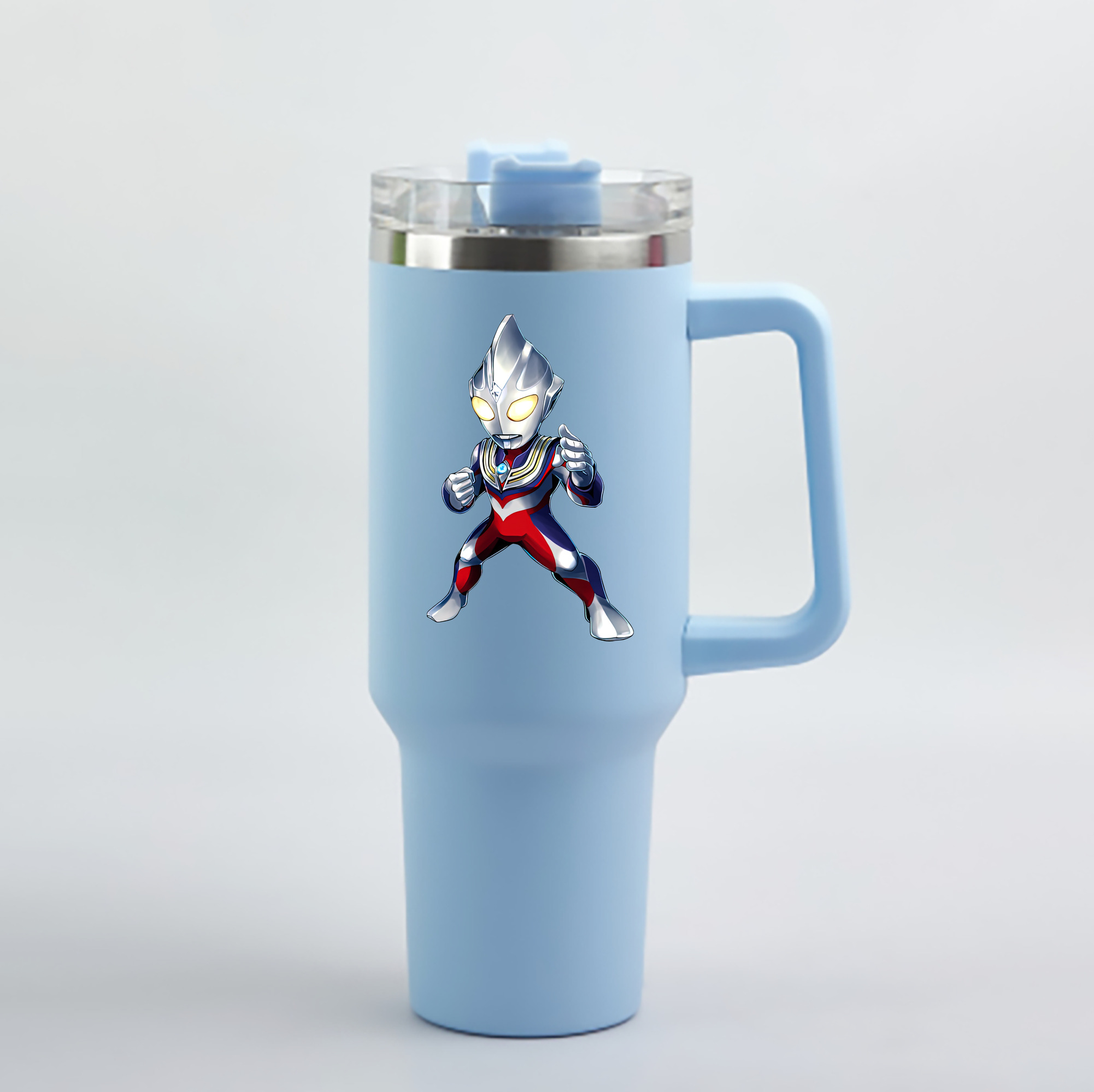 （画像用） ウルトラマン Ultraman 1200mL車用タンブラー - クリスタルステッカー（プラスチックストロー付き）