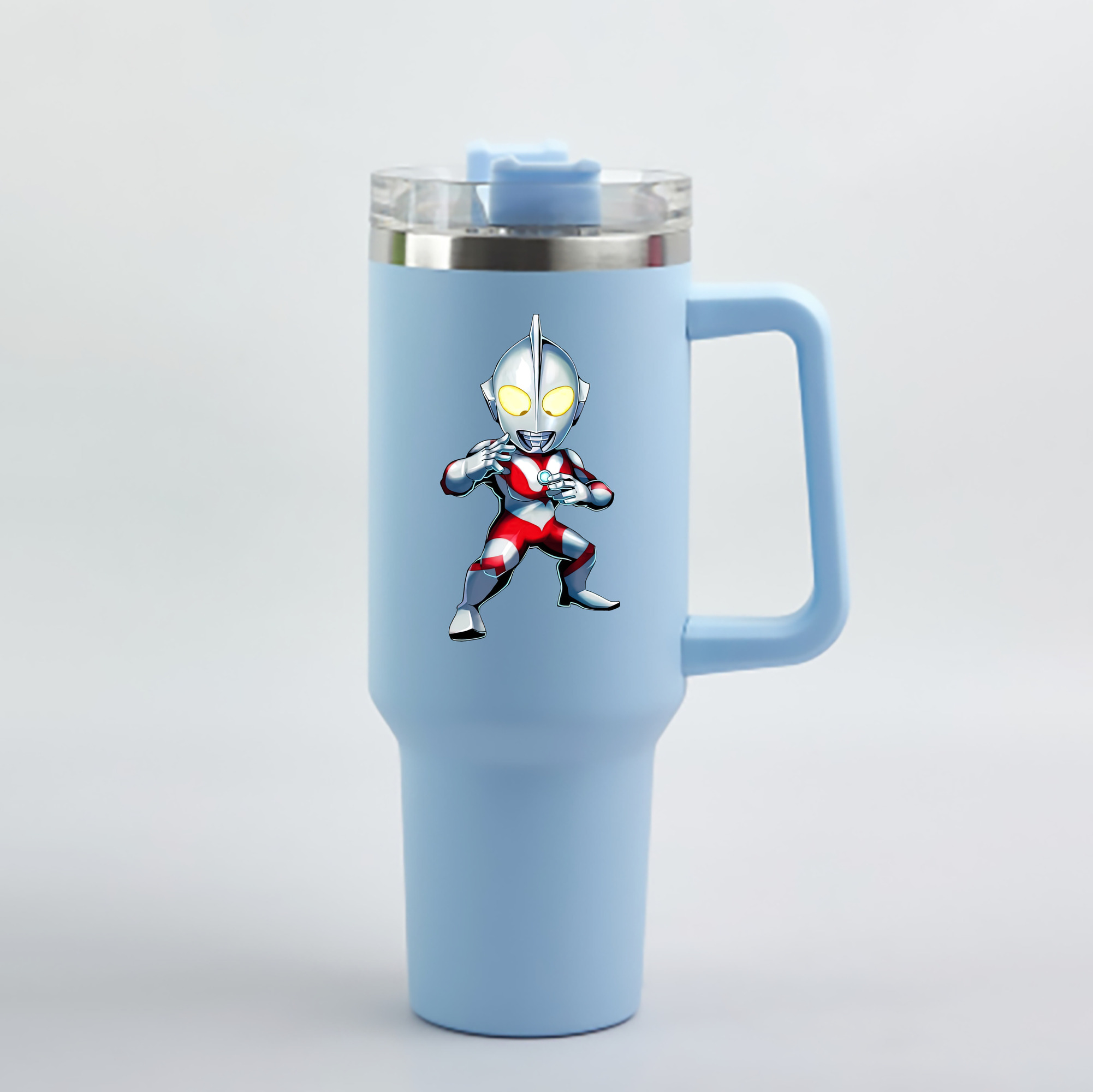 （画像用） ウルトラマン Ultraman 1200mL車用タンブラー - クリスタルステッカー（プラスチックストロー付き）