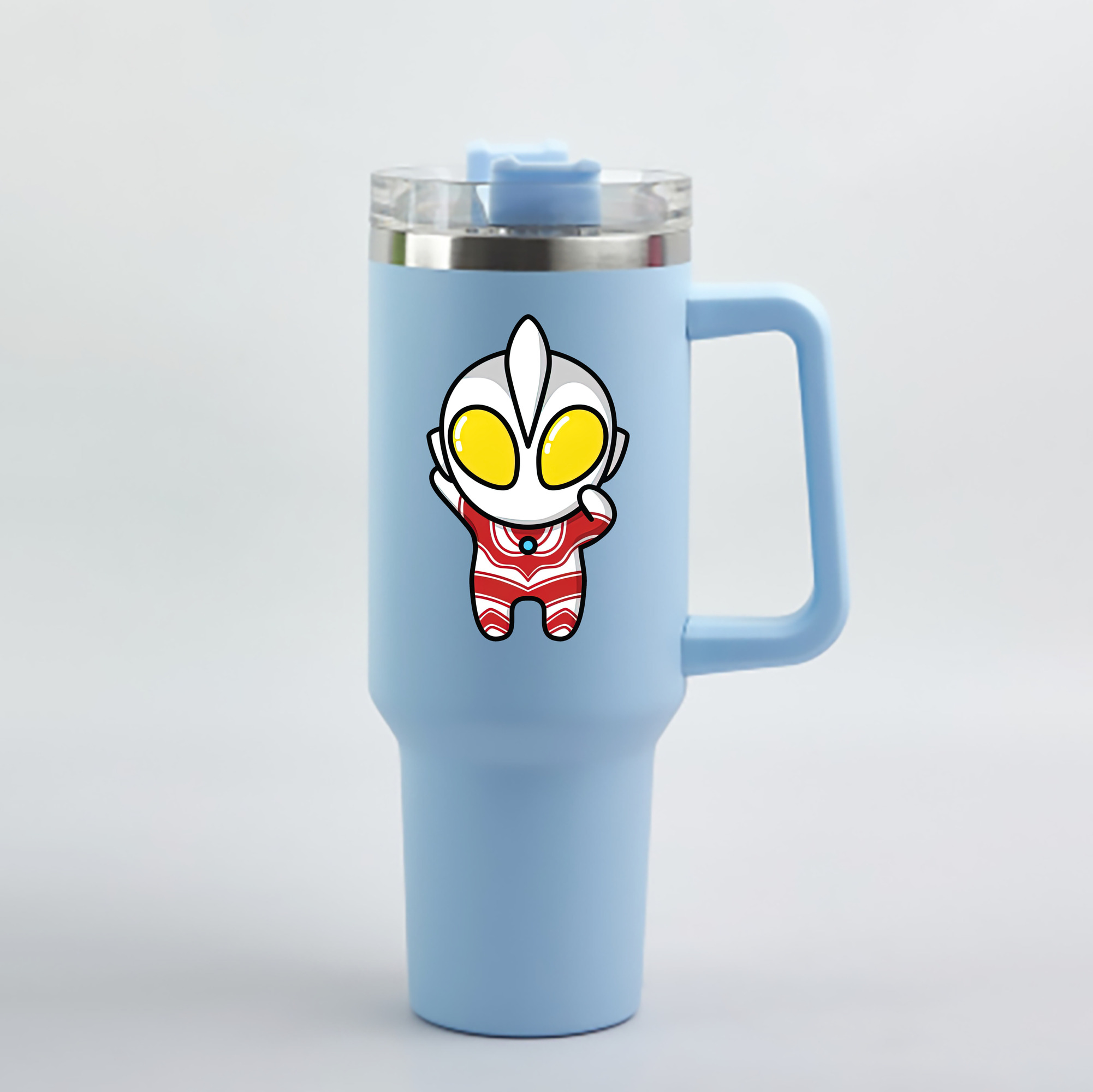 （画像用） ウルトラマン Ultraman 1200mL車用タンブラー - クリスタルステッカー（プラスチックストロー付き）