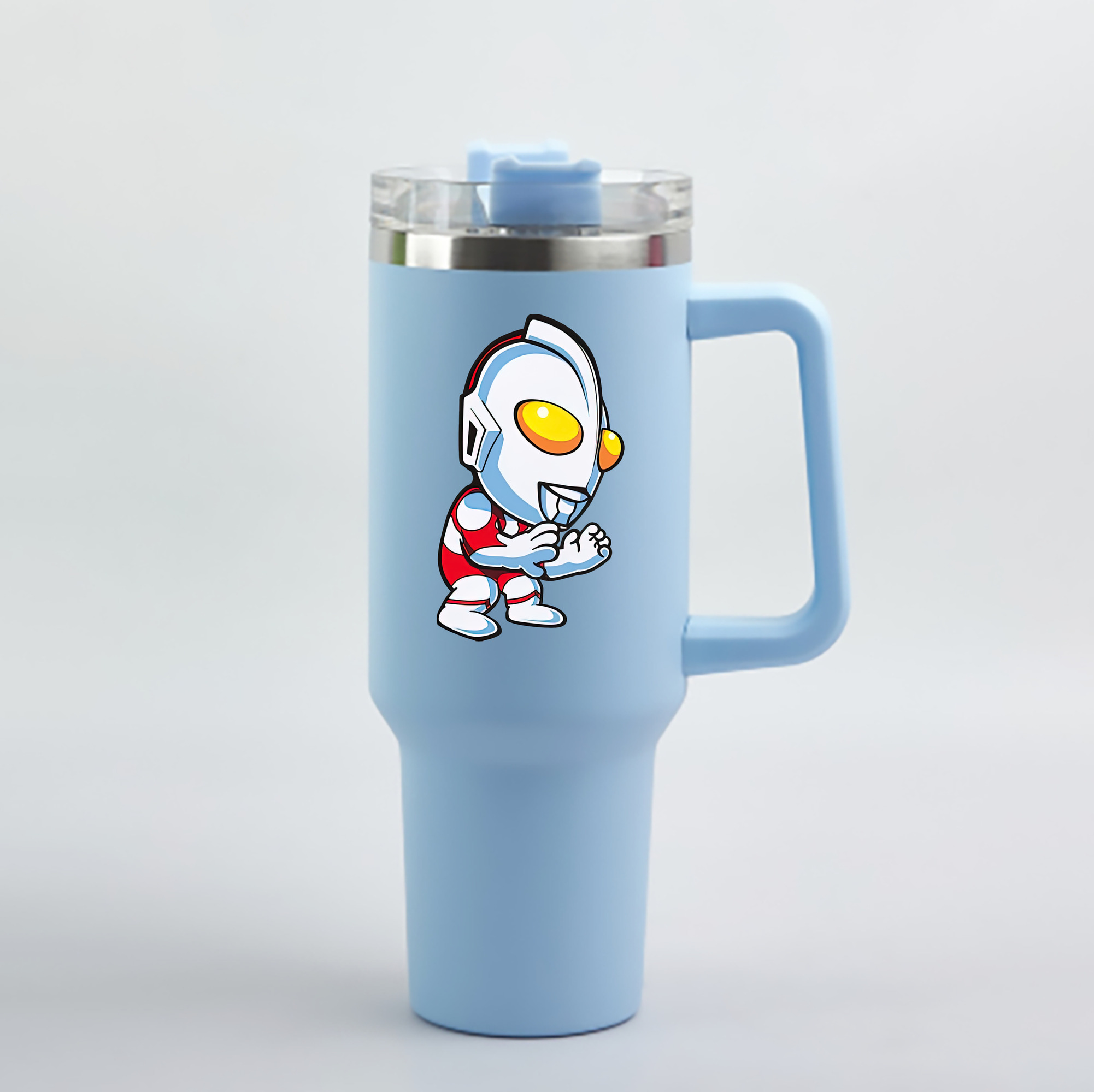 （画像用） ウルトラマン Ultraman 1200mL車用タンブラー - クリスタルステッカー（プラスチックストロー付き）