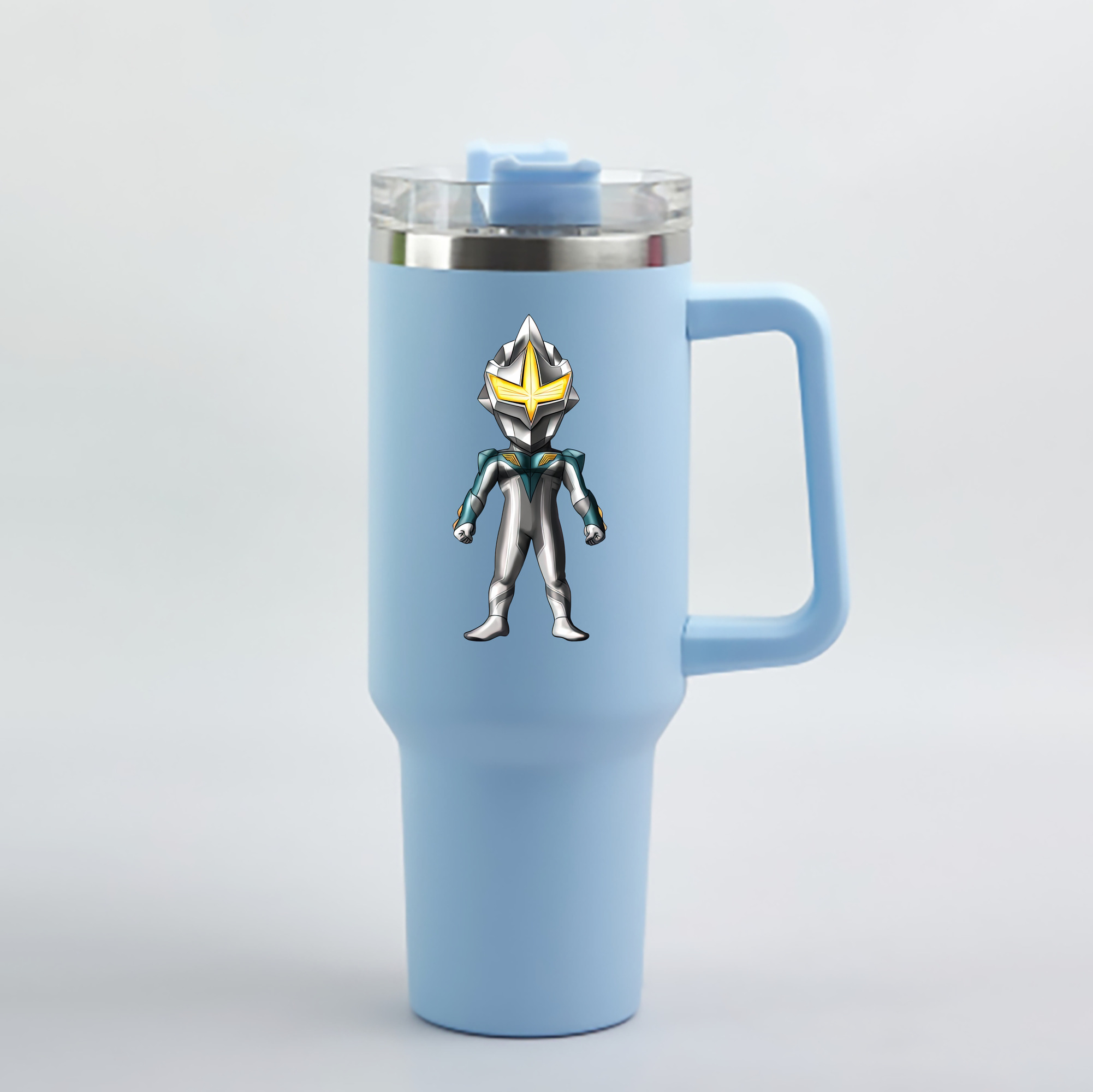（画像用） ウルトラマン Ultraman 1200mL車用タンブラー - クリスタルステッカー（プラスチックストロー付き）