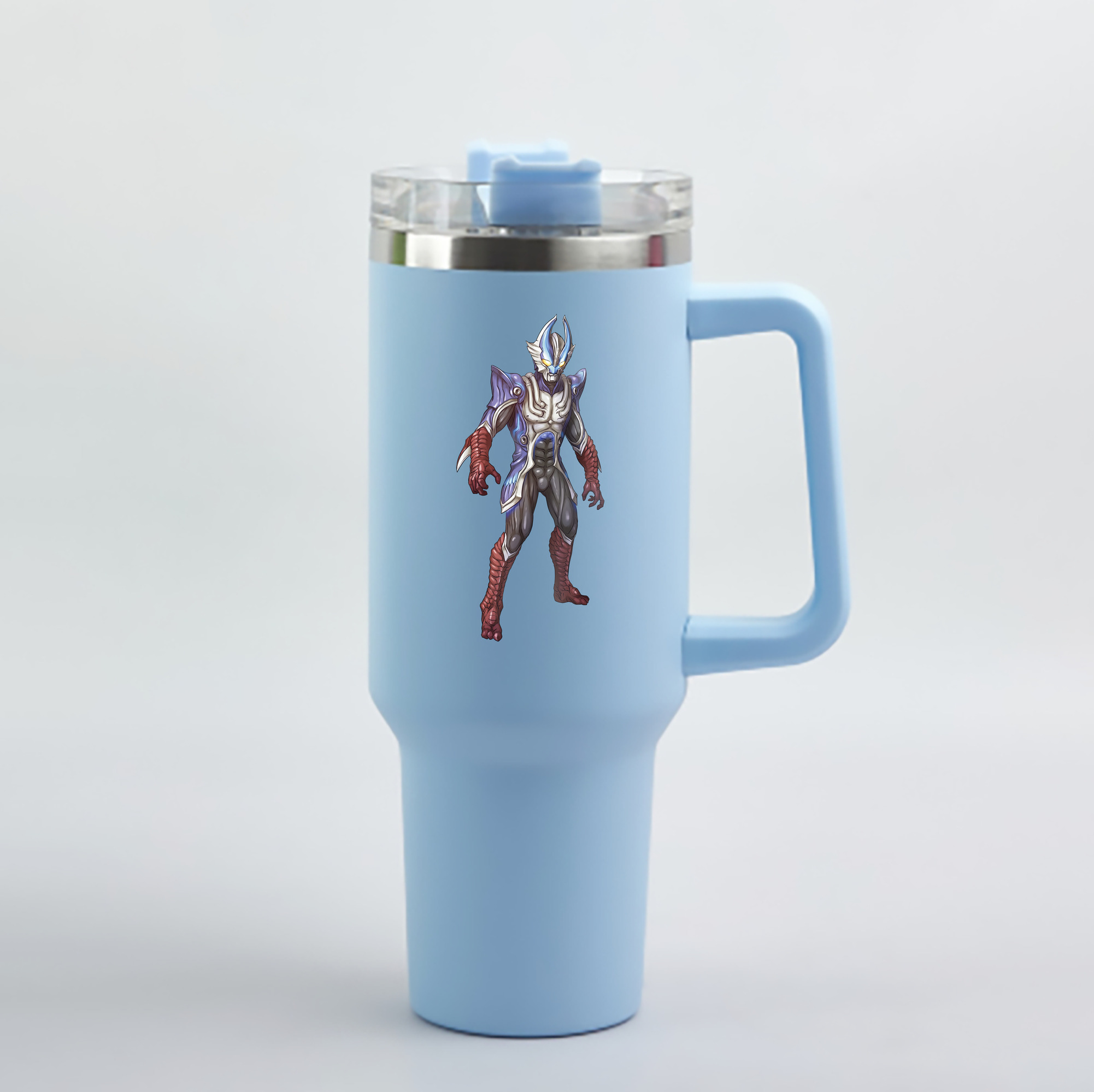 （画像用） ウルトラマン Ultraman 1200mL車用タンブラー - クリスタルステッカー（プラスチックストロー付き）