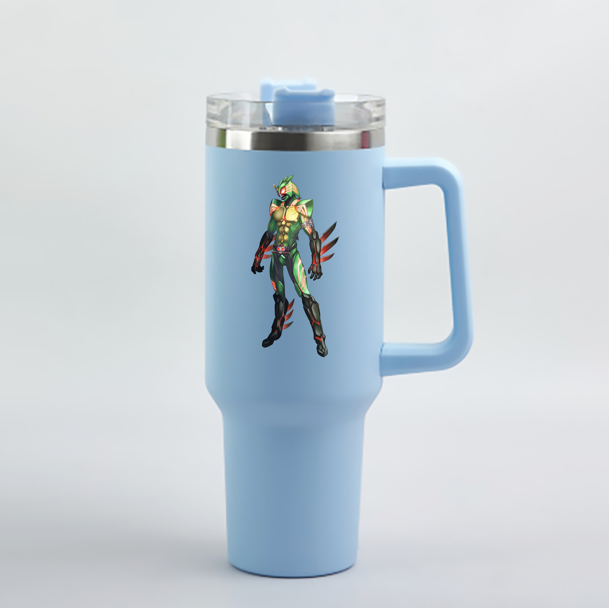 （画像用） ウルトラマン Ultraman 1200mL車用タンブラー - クリスタルステッカー（プラスチックストロー付き）