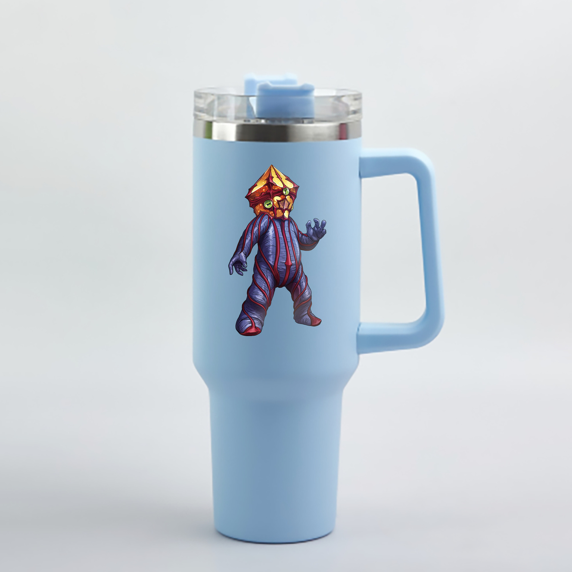 （画像用） ウルトラマン Ultraman 1200mL車用タンブラー - クリスタルステッカー（プラスチックストロー付き）