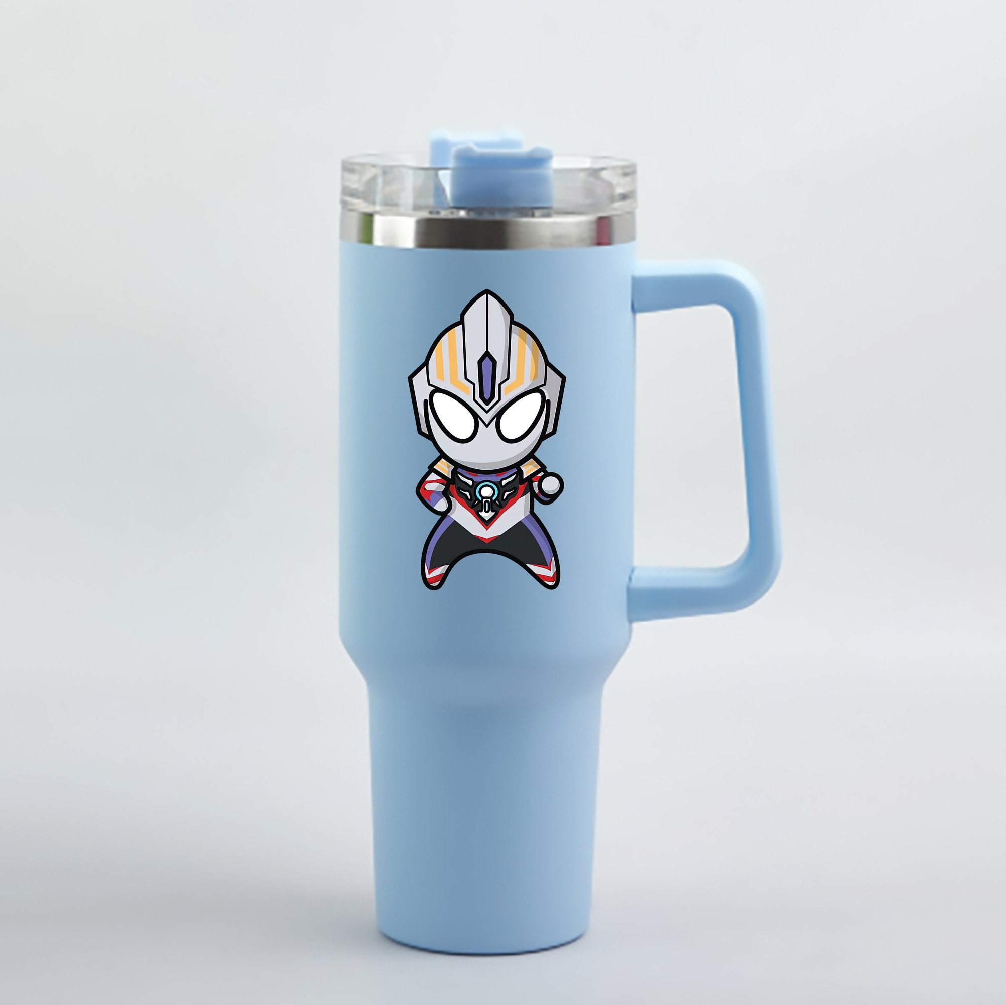 （画像用） ウルトラマン Ultraman 1200mL車用タンブラー - クリスタルステッカー（プラスチックストロー付き）