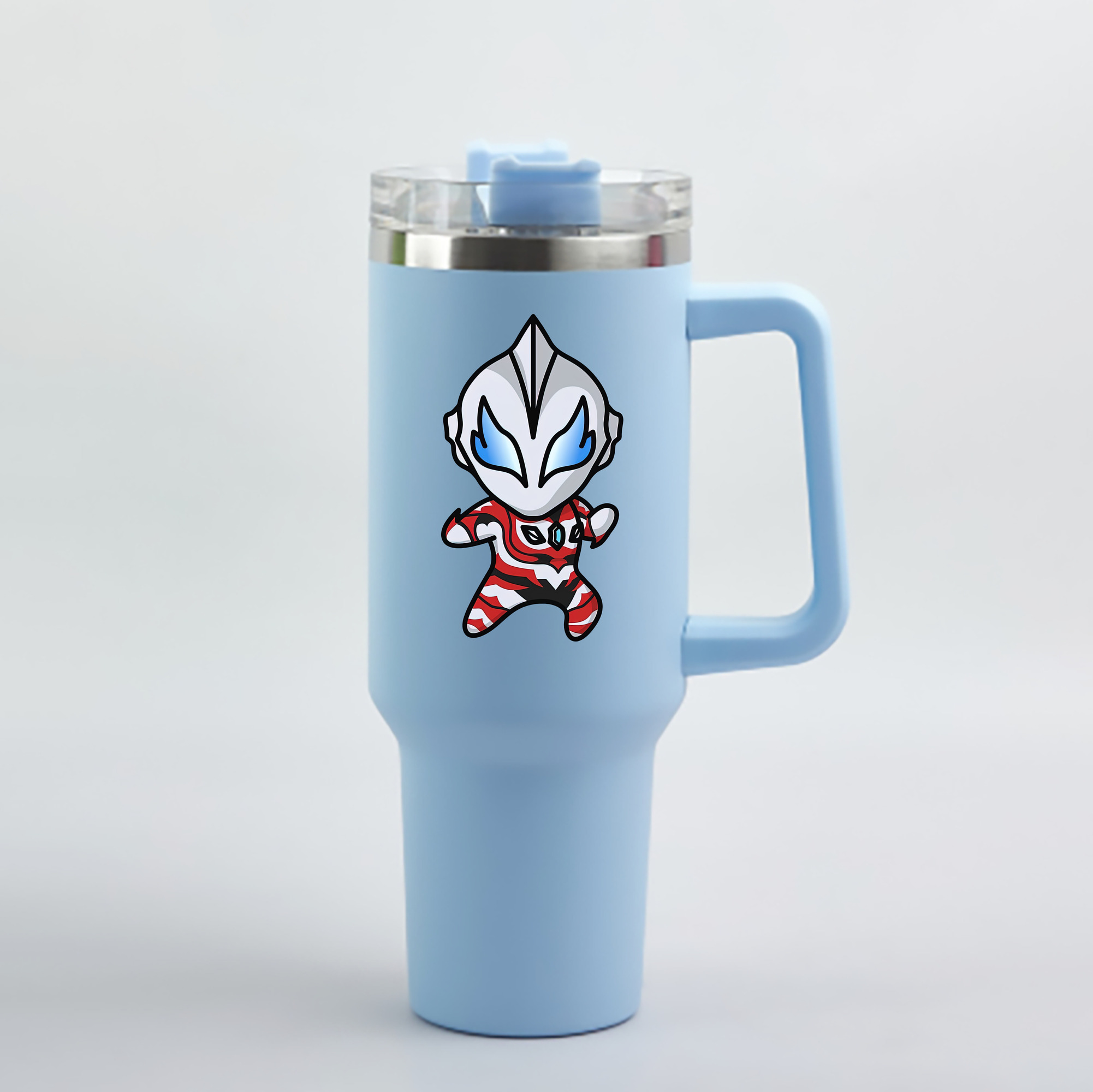 （画像用） ウルトラマン Ultraman 1200mL車用タンブラー - クリスタルステッカー（プラスチックストロー付き）