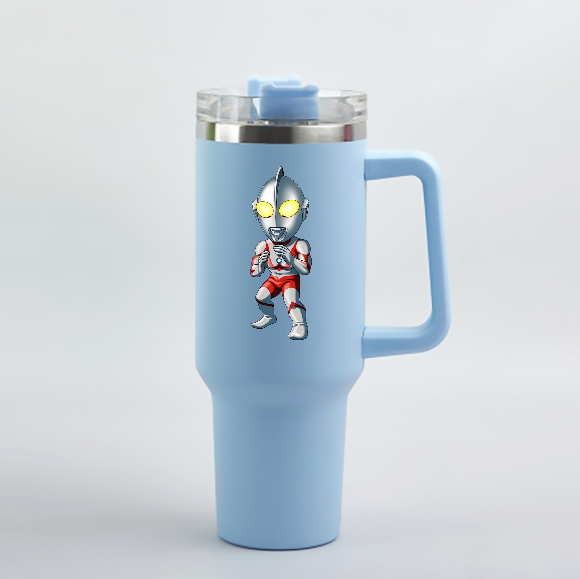 （画像用） ウルトラマン Ultraman 1200mL車用タンブラー - クリスタルステッカー（プラスチックストロー付き）