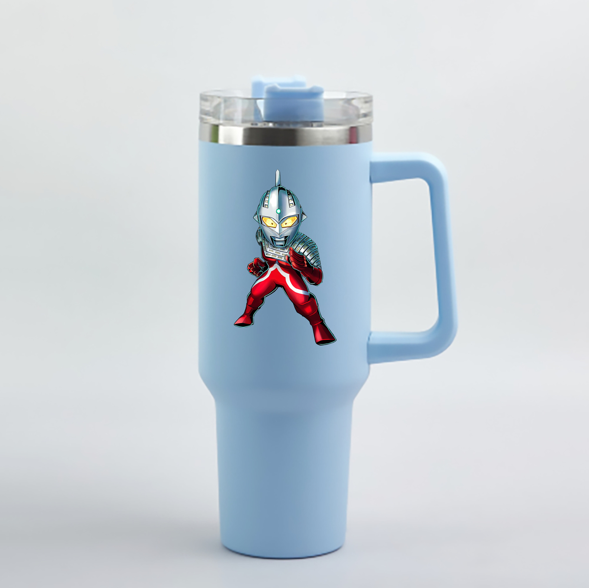 （画像用） ウルトラマン Ultraman 1200mL車用タンブラー - クリスタルステッカー（プラスチックストロー付き）