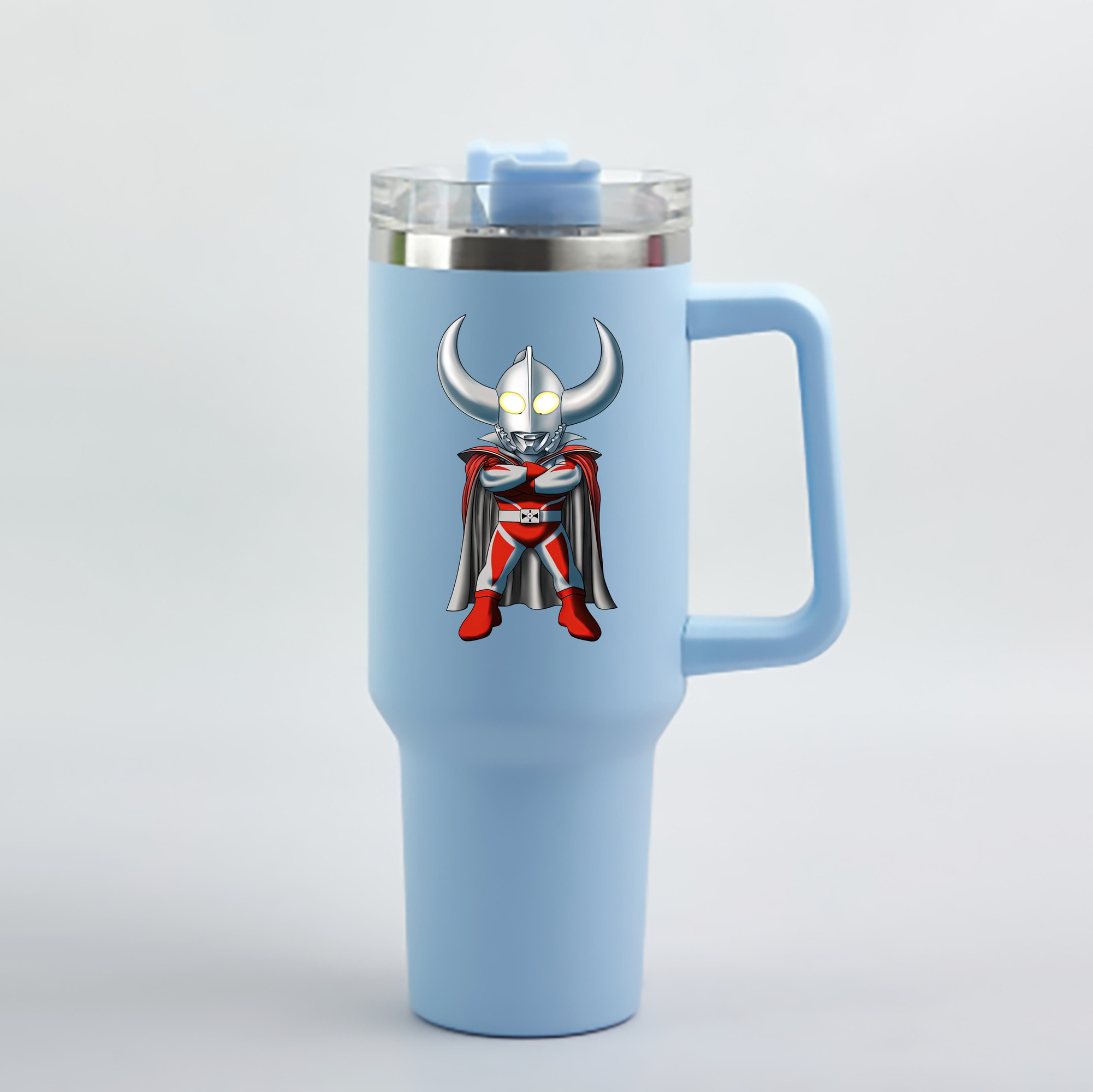 （画像用） ウルトラマン Ultraman 1200mL車用タンブラー - クリスタルステッカー（プラスチックストロー付き）