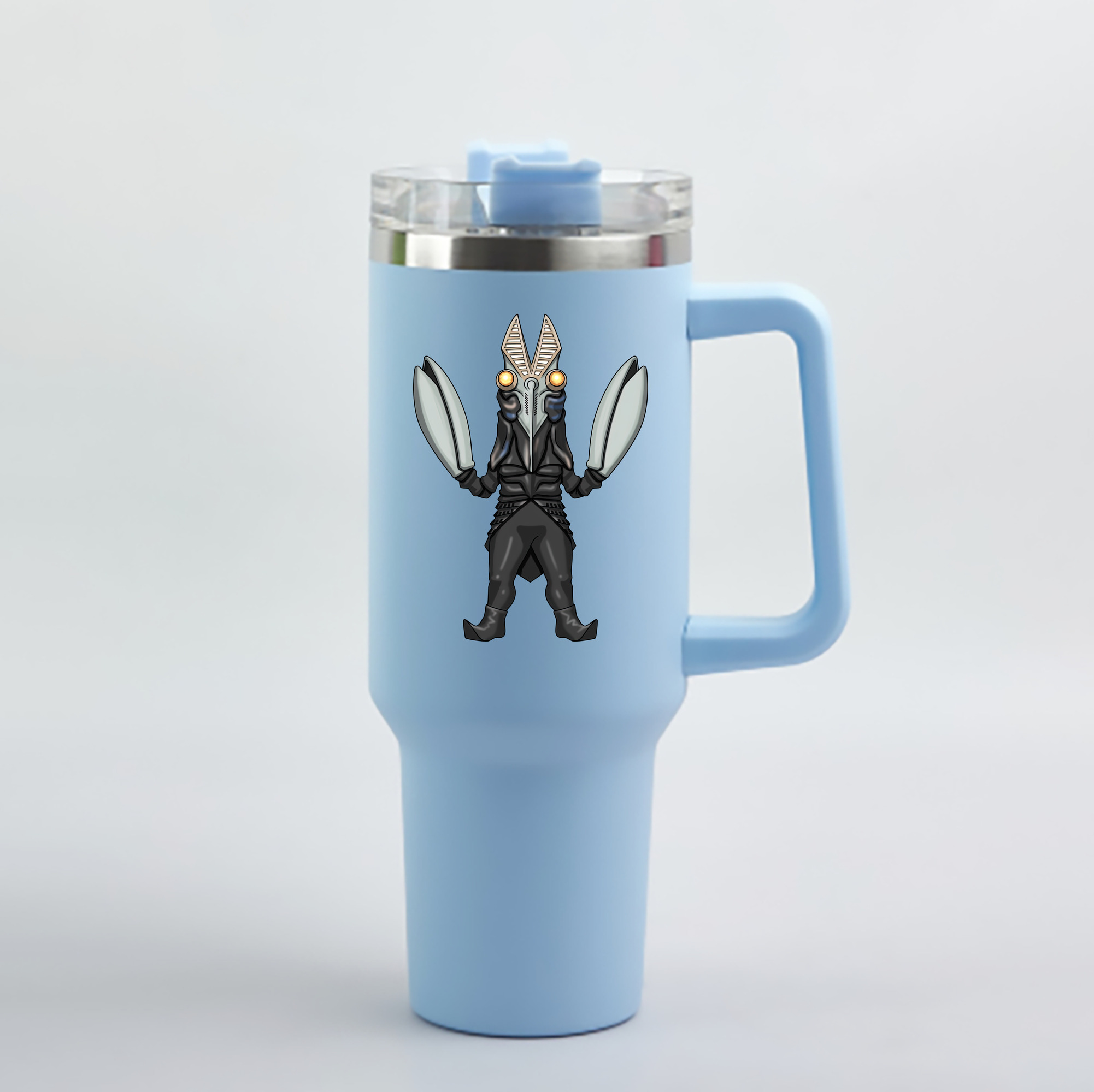 （画像用） ウルトラマン Ultraman 1200mL車用タンブラー - クリスタルステッカー（プラスチックストロー付き）