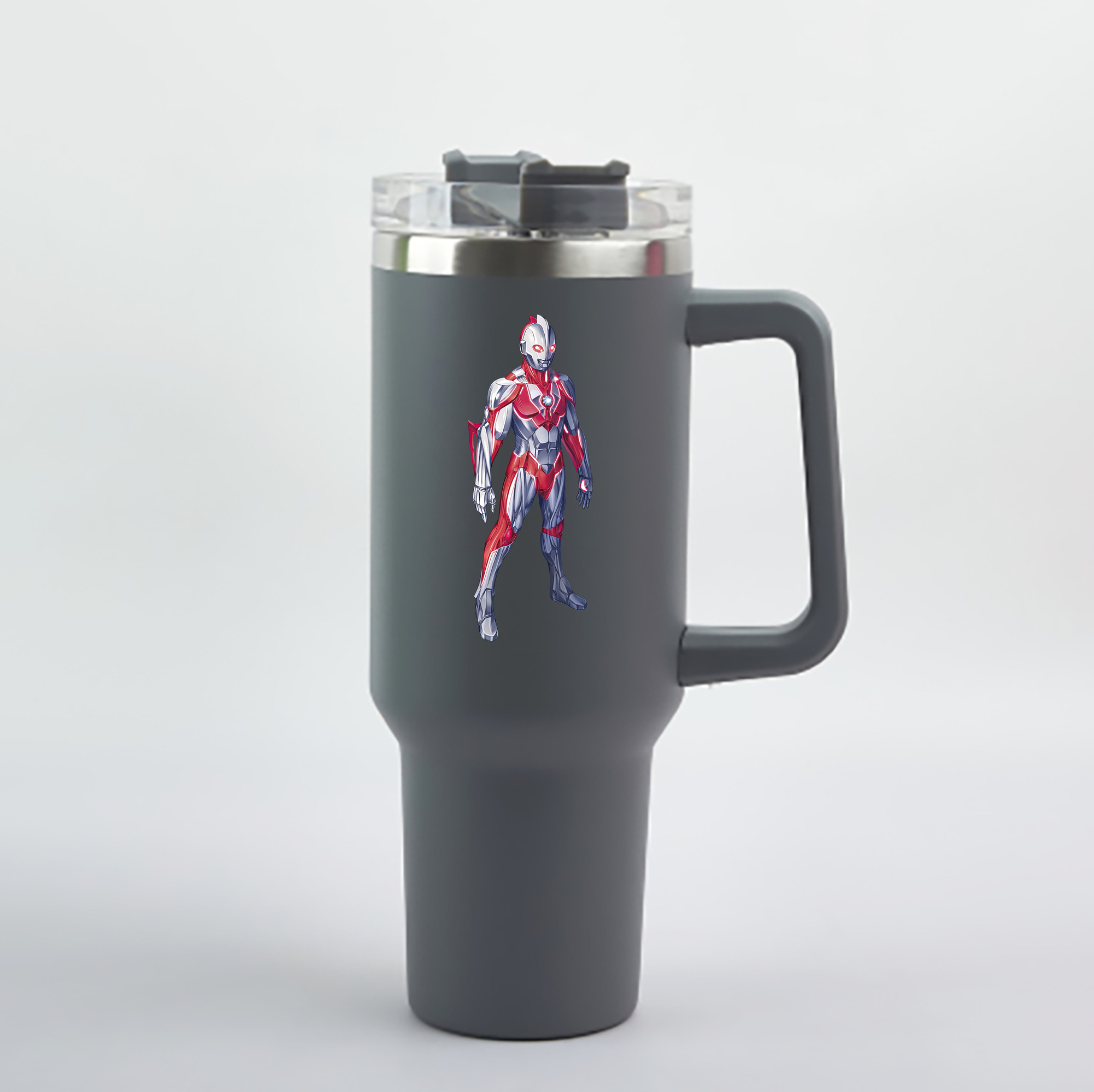 （画像用） ウルトラマン Ultraman 1200mL車用タンブラー - クリスタルステッカー（プラスチックストロー付き）