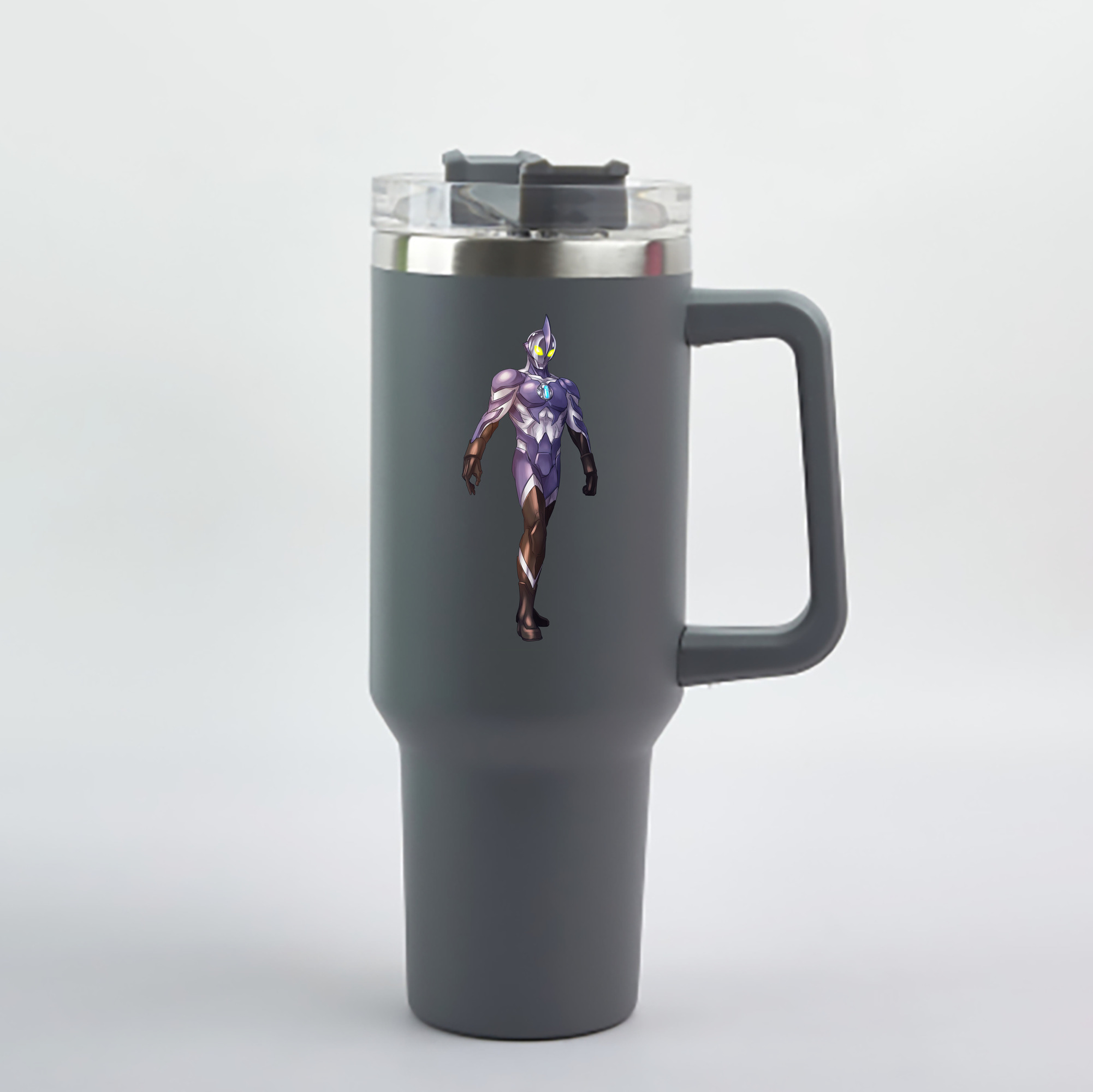 （画像用） ウルトラマン Ultraman 1200mL車用タンブラー - クリスタルステッカー（プラスチックストロー付き）
