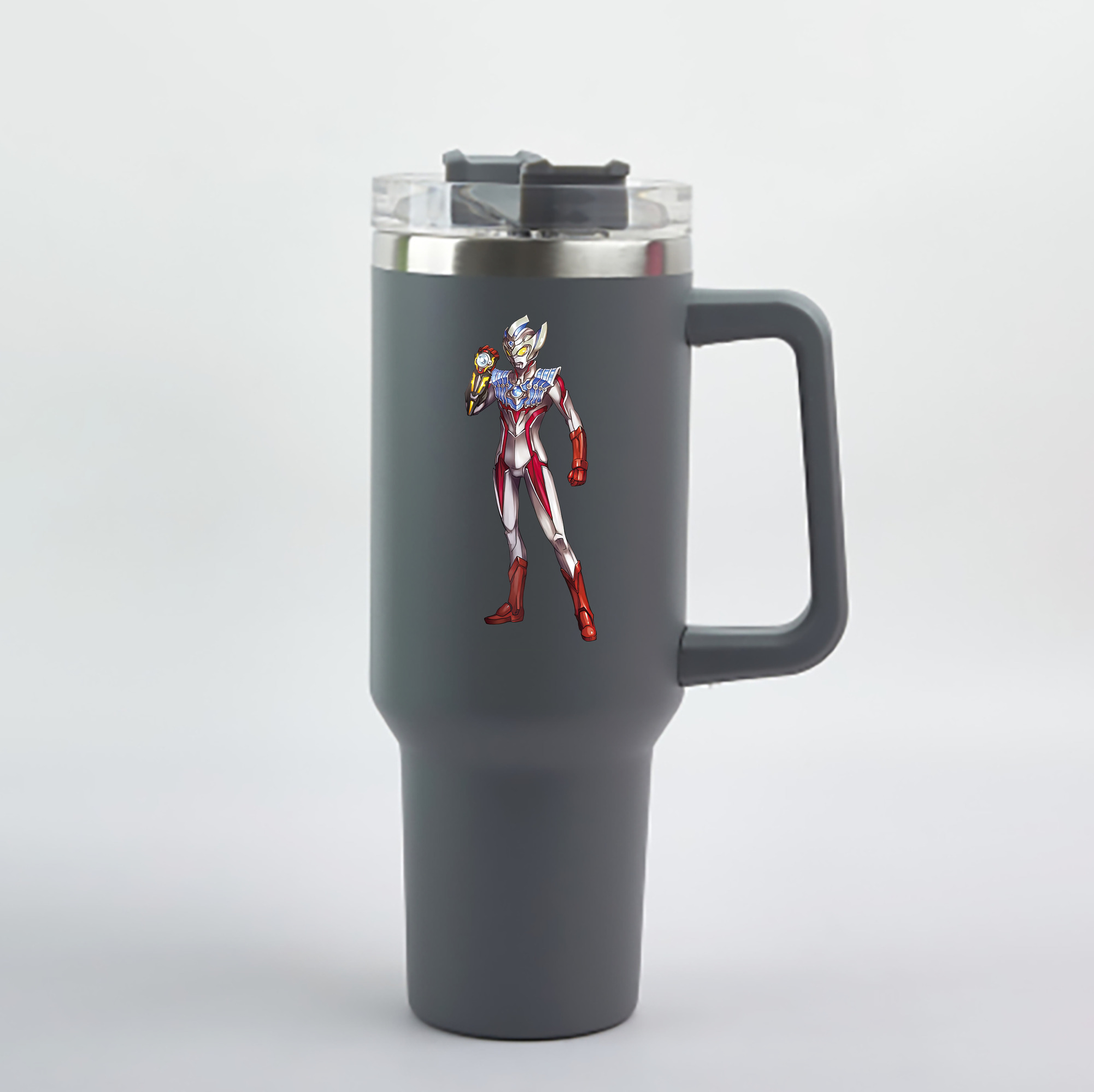 （画像用） ウルトラマン Ultraman 1200mL車用タンブラー - クリスタルステッカー（プラスチックストロー付き）