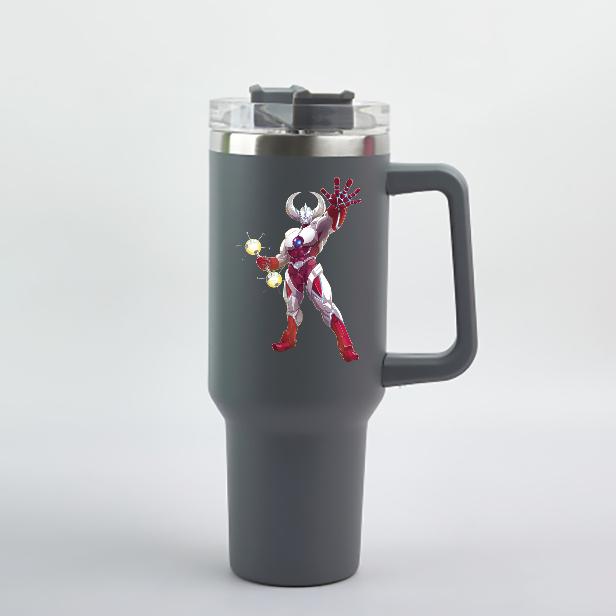 （画像用） ウルトラマン Ultraman 1200mL車用タンブラー - クリスタルステッカー（プラスチックストロー付き）
