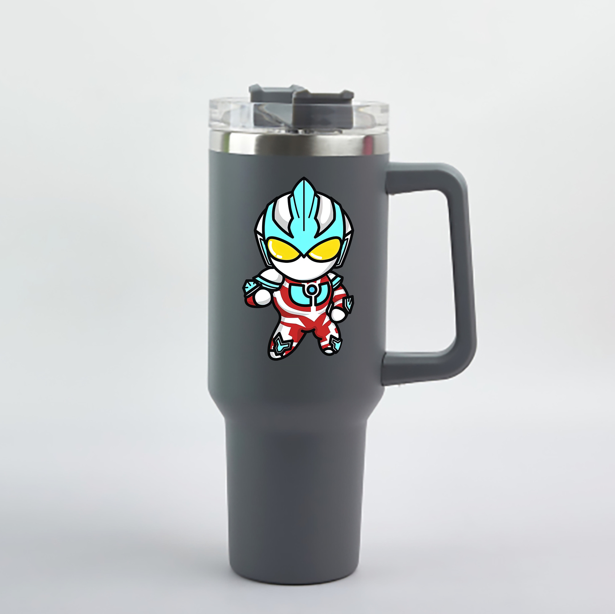 （画像用） ウルトラマン Ultraman 1200mL車用タンブラー - クリスタルステッカー（プラスチックストロー付き）