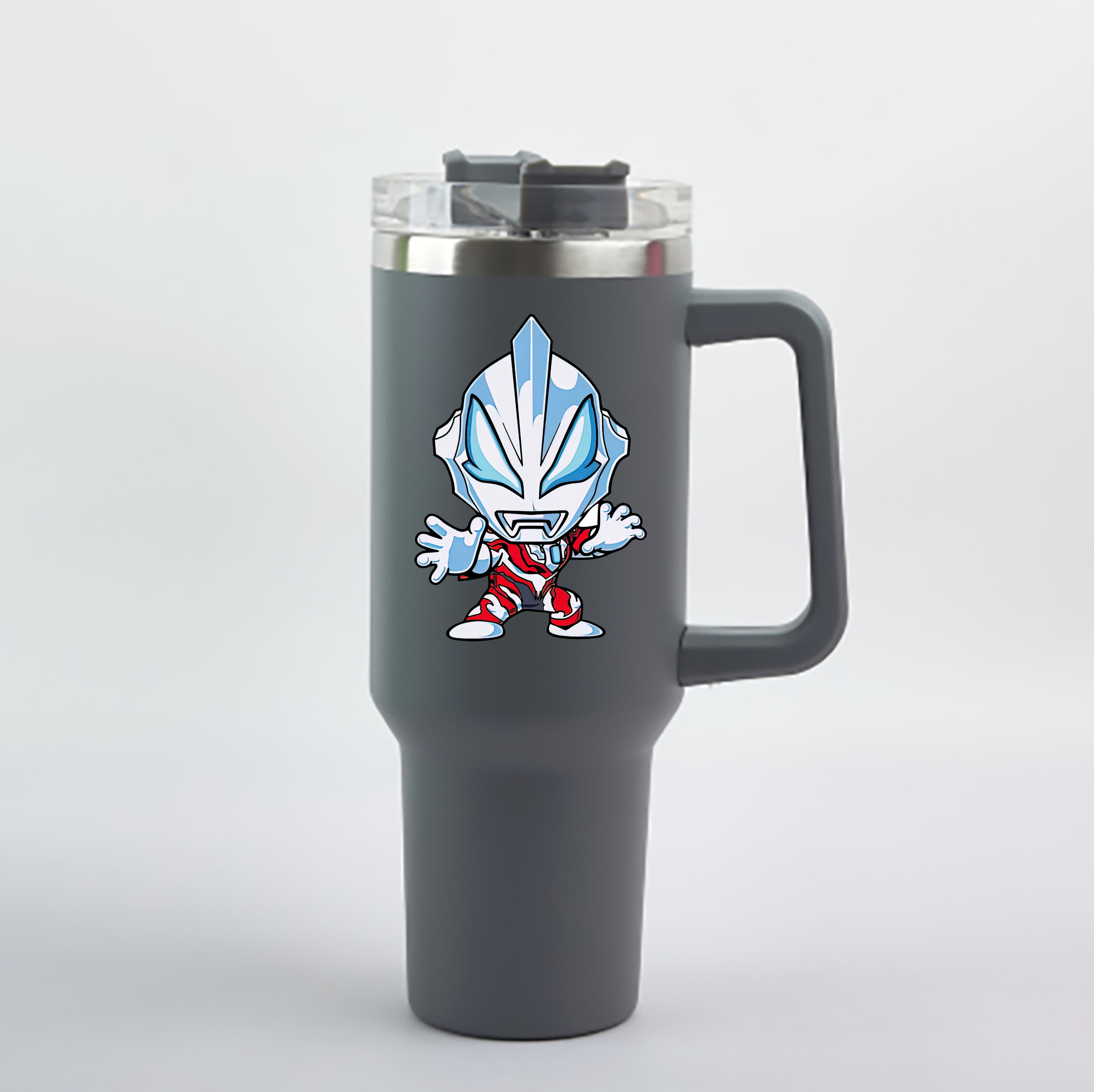 （画像用） ウルトラマン Ultraman 1200mL車用タンブラー - クリスタルステッカー（プラスチックストロー付き）