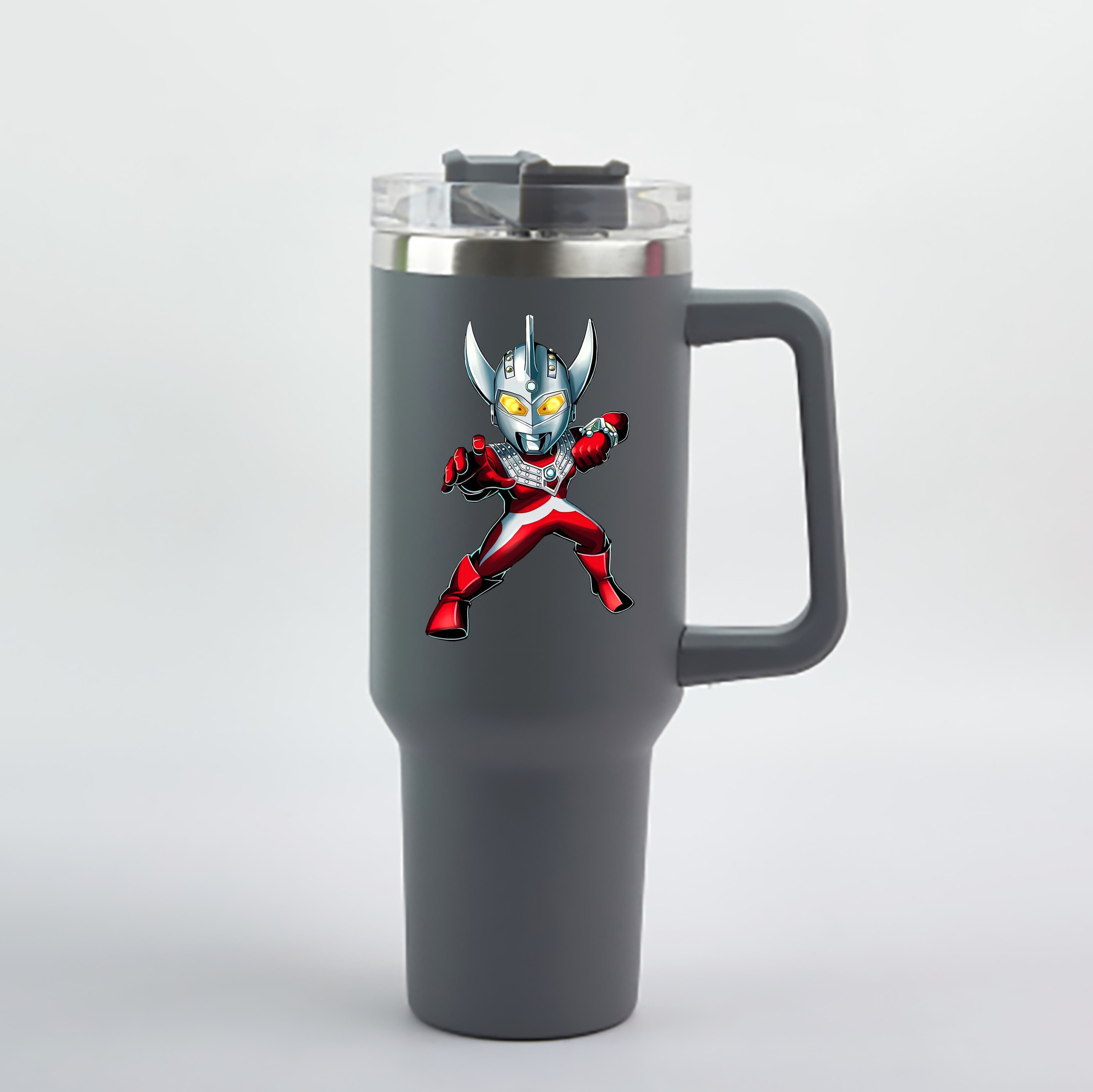 （画像用） ウルトラマン Ultraman 1200mL車用タンブラー - クリスタルステッカー（プラスチックストロー付き）