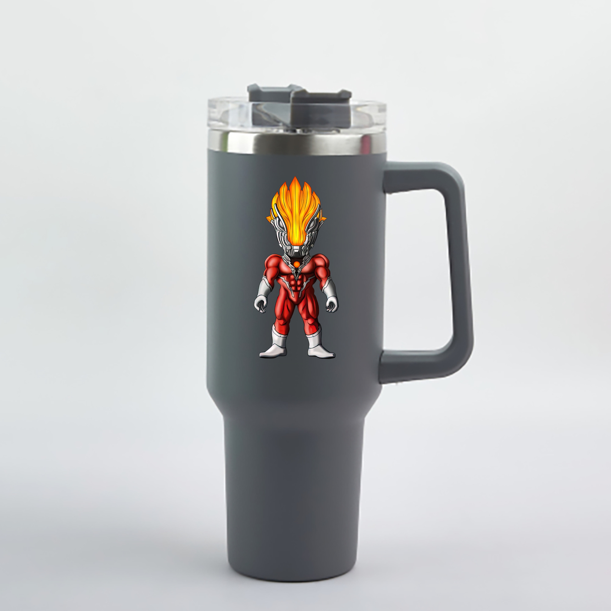 （画像用） ウルトラマン Ultraman 1200mL車用タンブラー - クリスタルステッカー（プラスチックストロー付き）