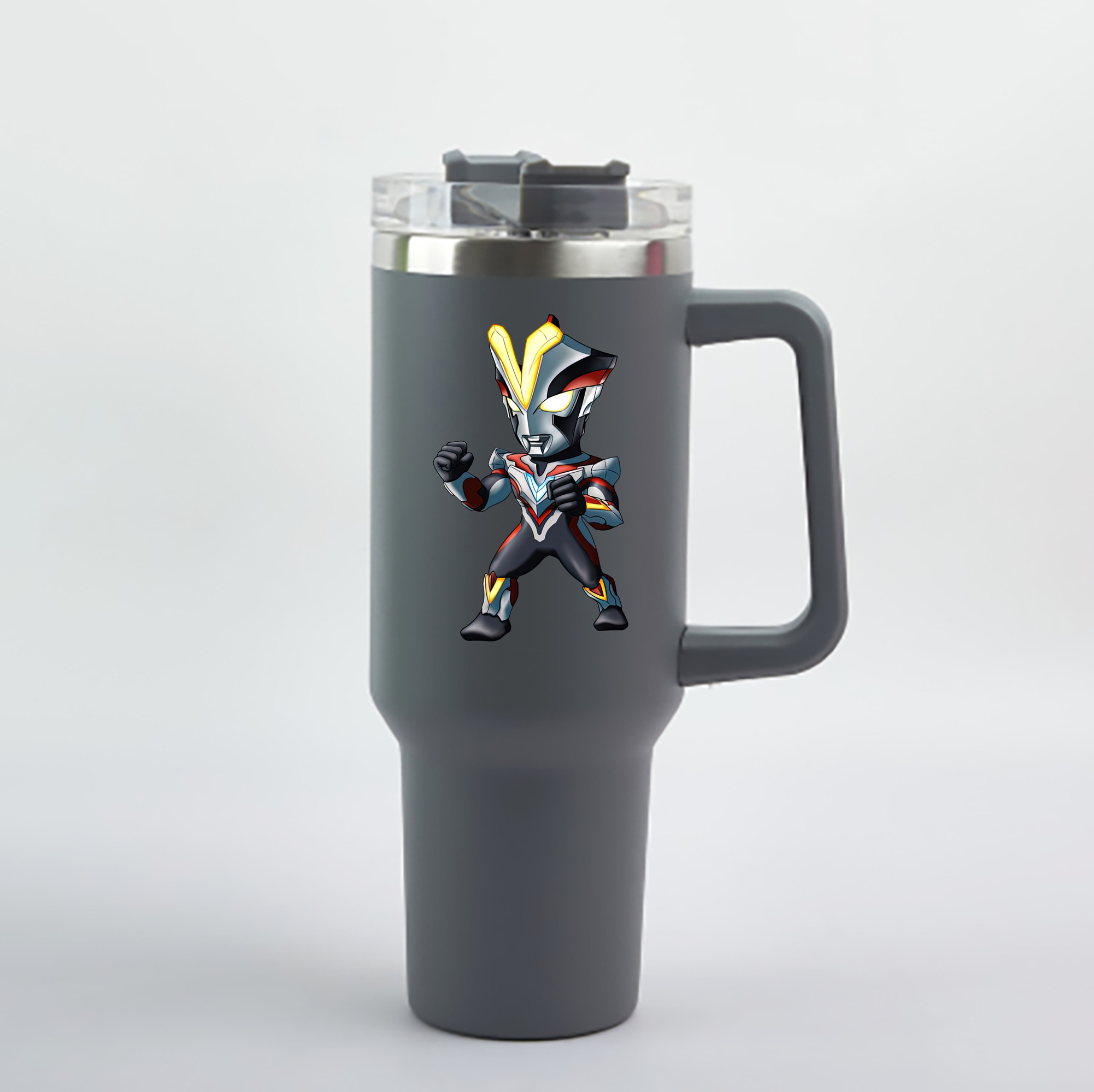 （画像用） ウルトラマン Ultraman 1200mL車用タンブラー - クリスタルステッカー（プラスチックストロー付き）