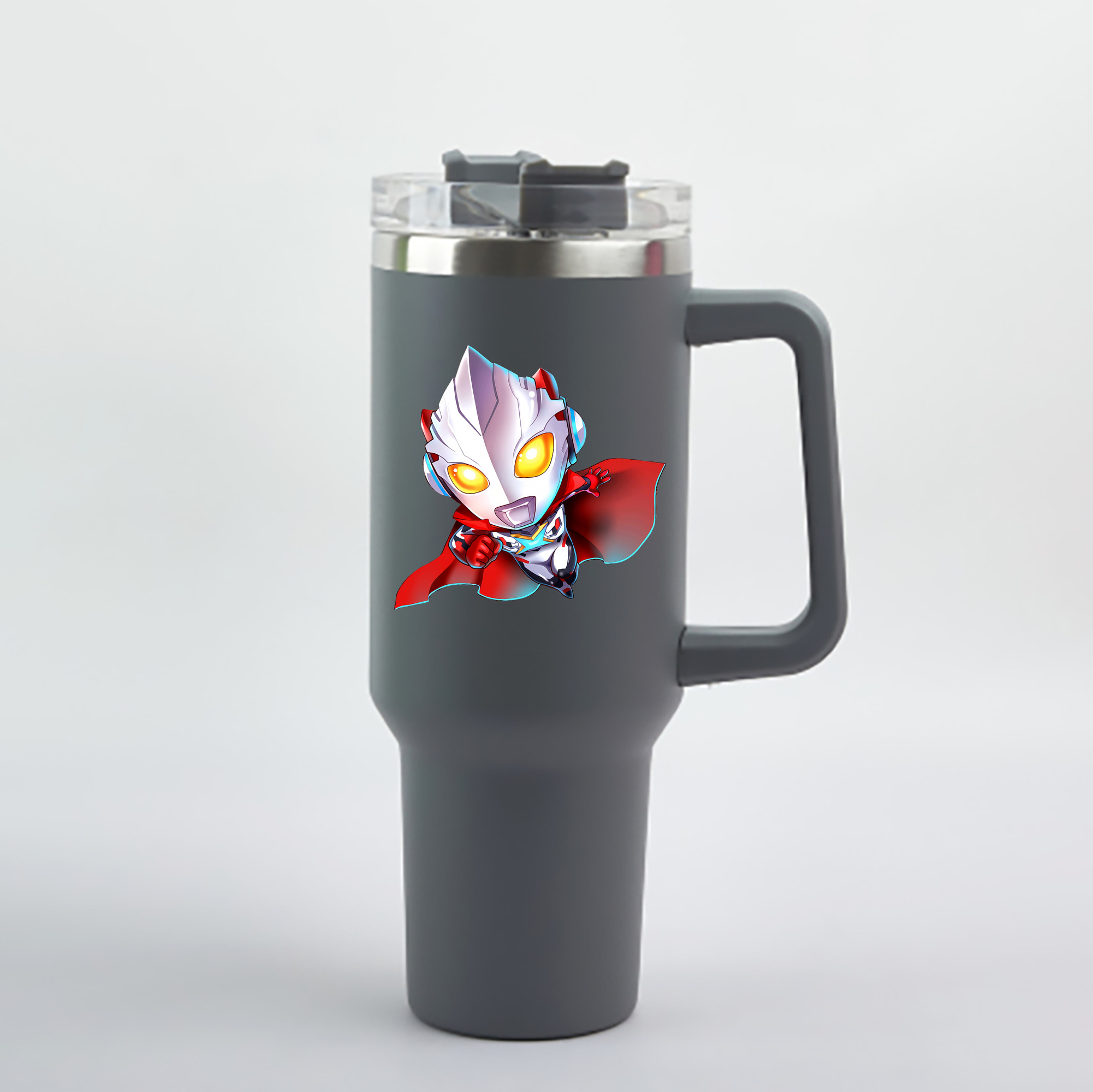 （画像用） ウルトラマン Ultraman 1200mL車用タンブラー - クリスタルステッカー（プラスチックストロー付き）