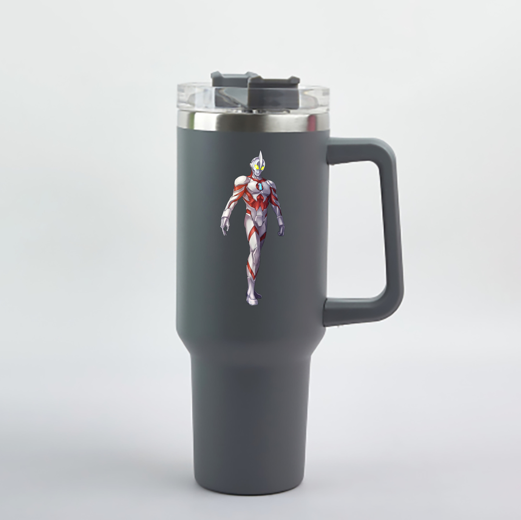 （画像用） ウルトラマン Ultraman 1200mL車用タンブラー - クリスタルステッカー（プラスチックストロー付き）