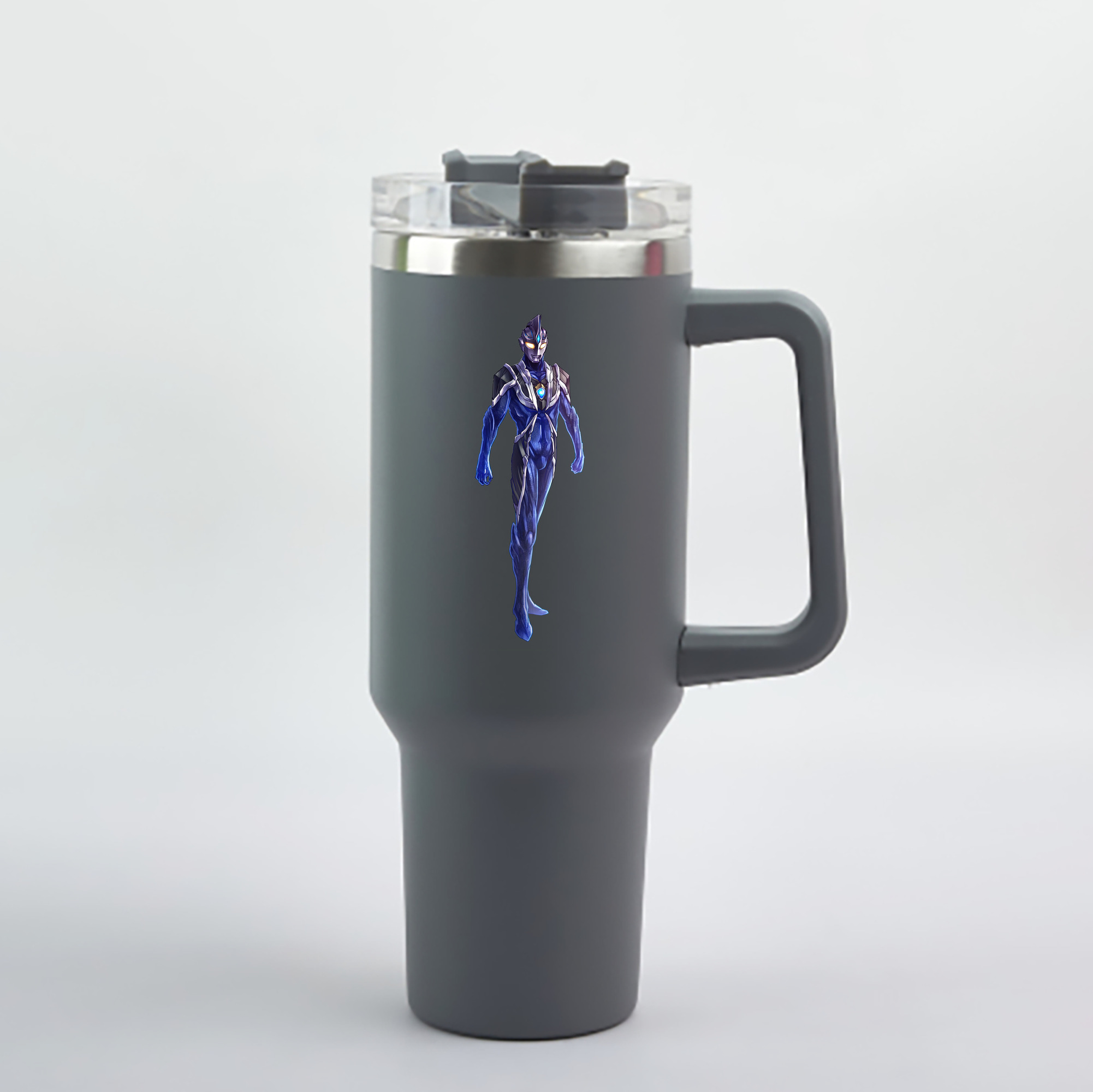 （画像用） ウルトラマン Ultraman 1200mL車用タンブラー - クリスタルステッカー（プラスチックストロー付き）