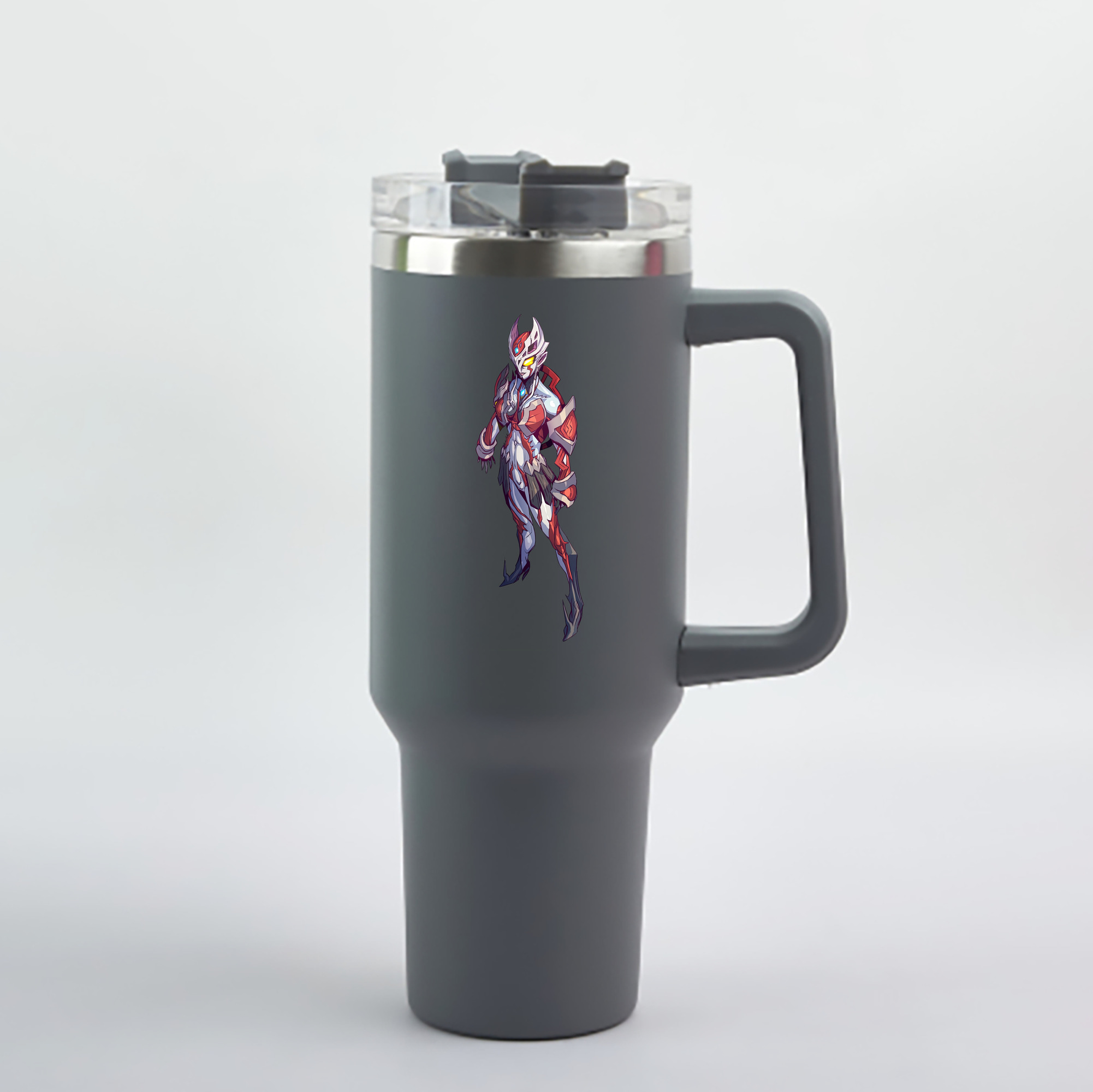 （画像用） ウルトラマン Ultraman 1200mL車用タンブラー - クリスタルステッカー（プラスチックストロー付き）