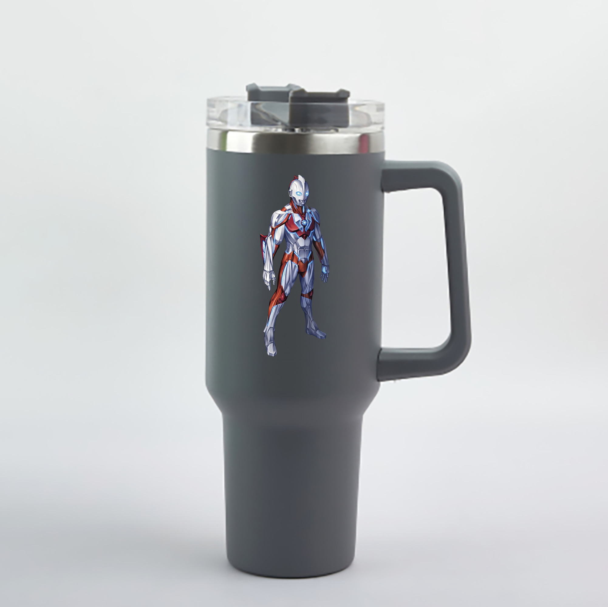 （画像用） ウルトラマン Ultraman 1200mL車用タンブラー - クリスタルステッカー（プラスチックストロー付き）