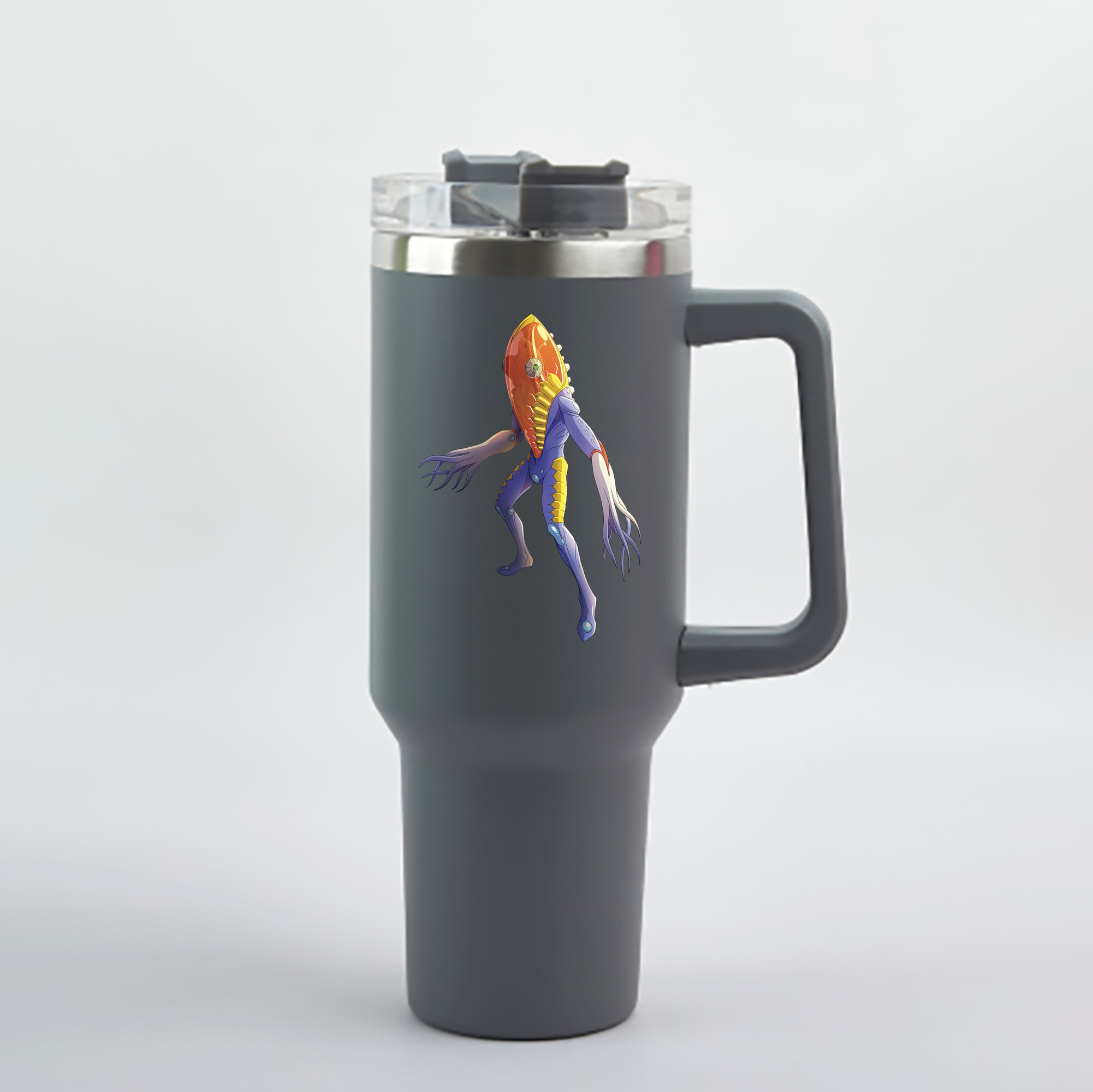 （画像用） ウルトラマン Ultraman 1200mL車用タンブラー - クリスタルステッカー（プラスチックストロー付き）
