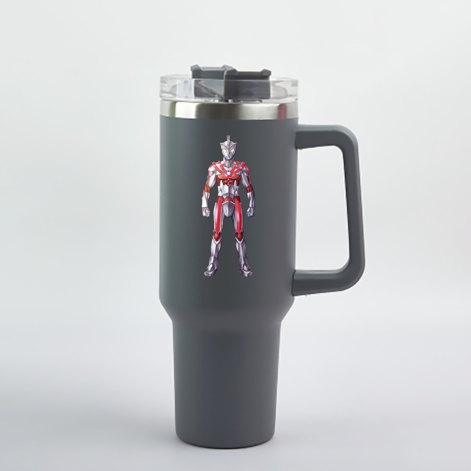 （画像用） ウルトラマン Ultraman 1200mL車用タンブラー - クリスタルステッカー（プラスチックストロー付き）