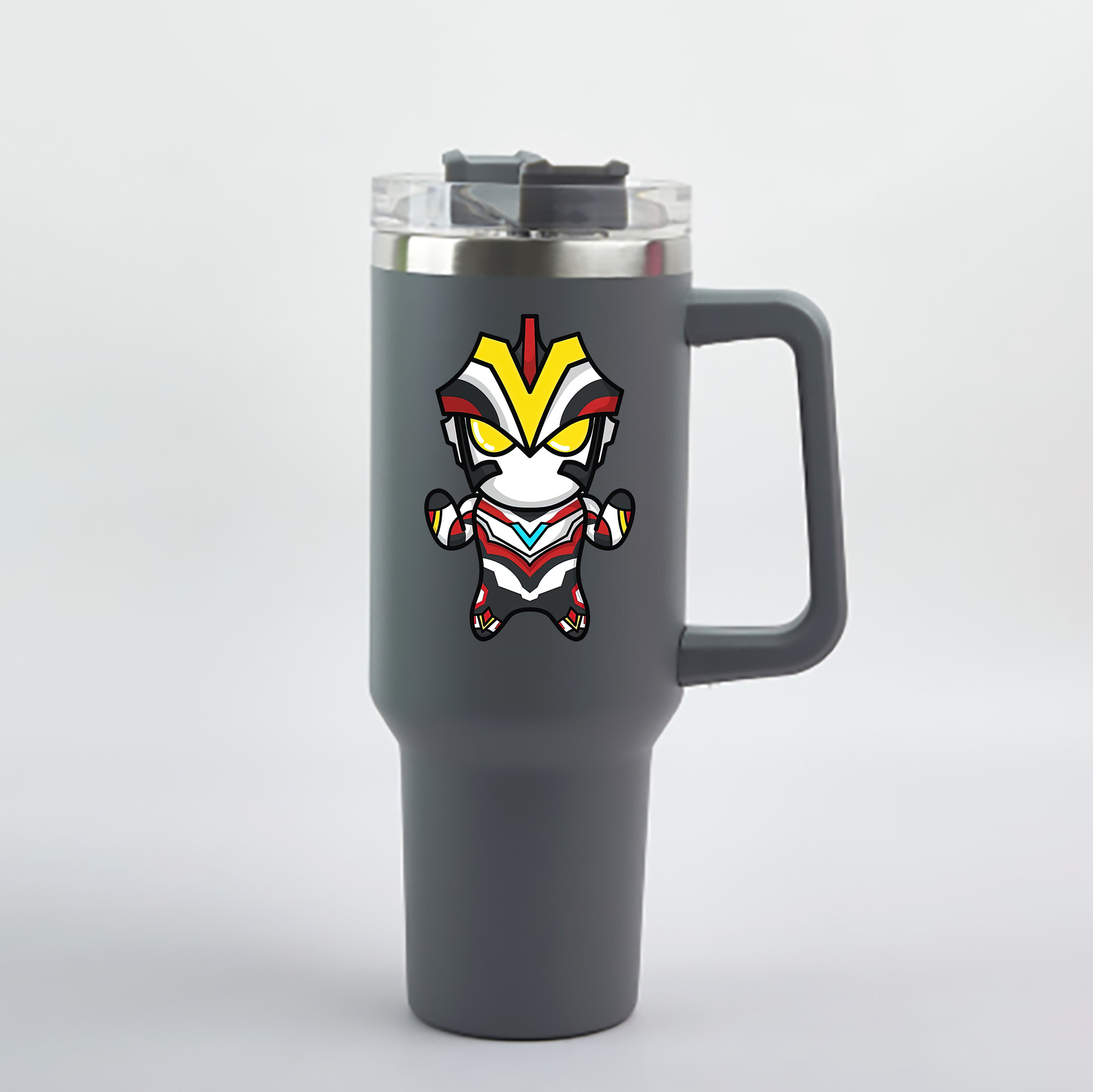 （画像用） ウルトラマン Ultraman 1200mL車用タンブラー - クリスタルステッカー（プラスチックストロー付き）