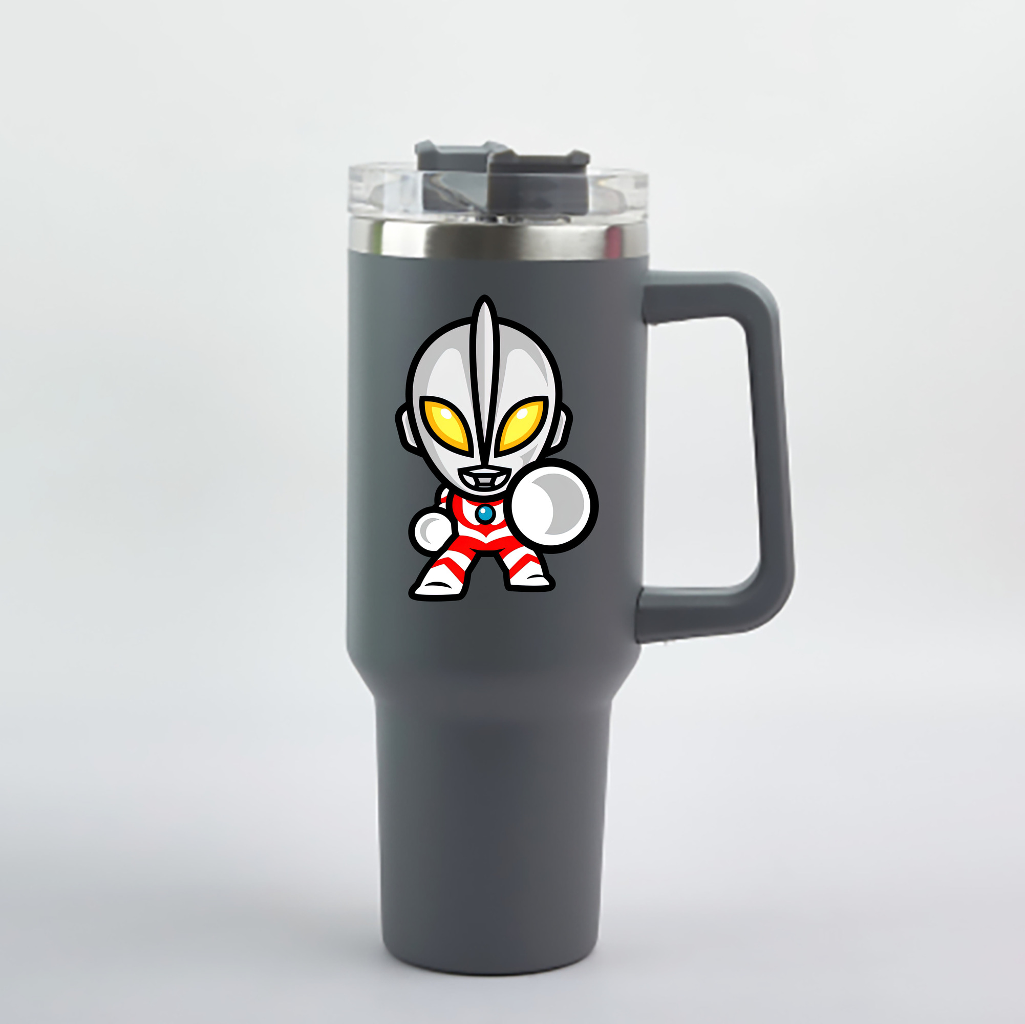 （画像用） ウルトラマン Ultraman 1200mL車用タンブラー - クリスタルステッカー（プラスチックストロー付き）