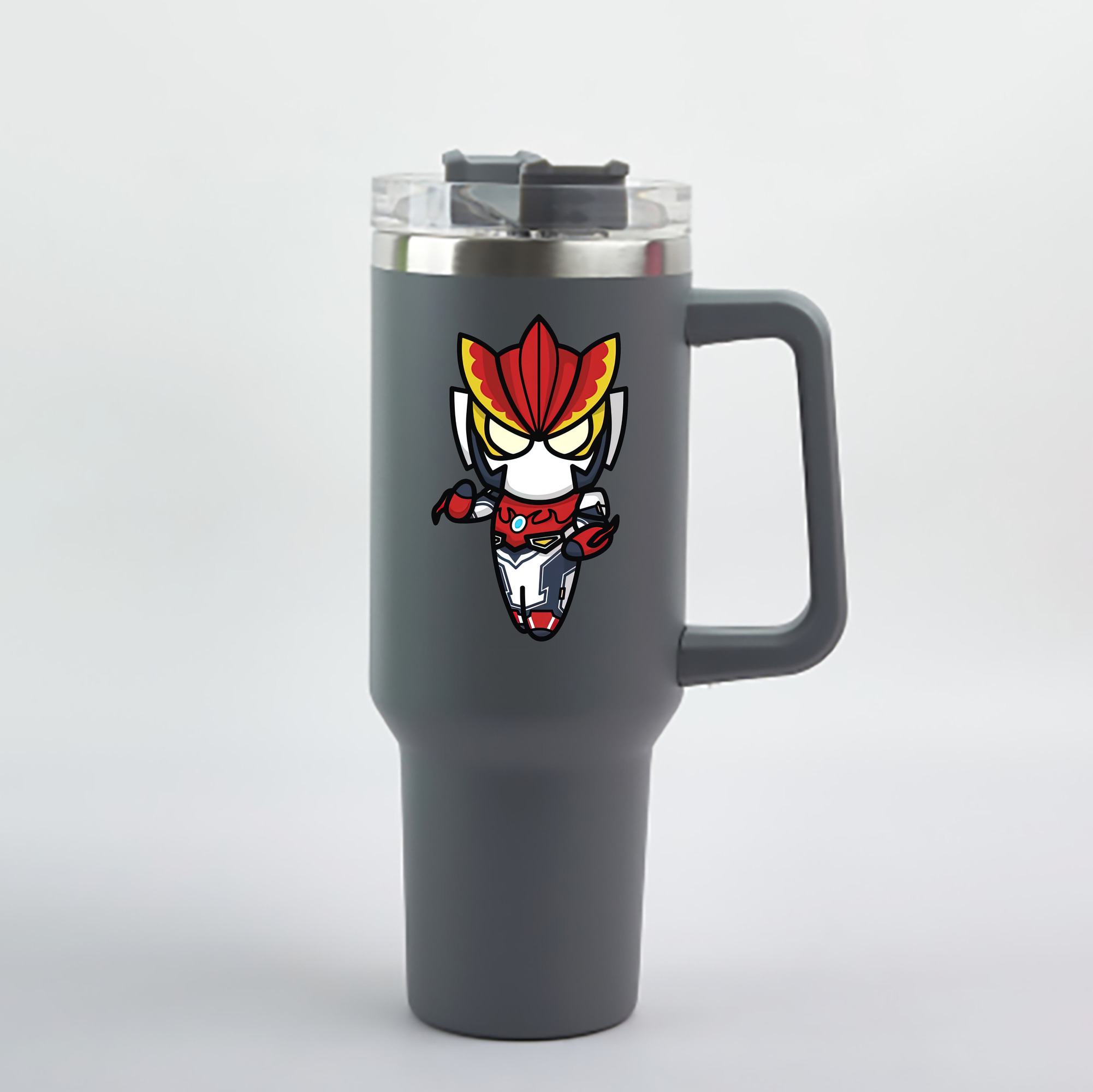 （画像用） ウルトラマン Ultraman 1200mL車用タンブラー - クリスタルステッカー（プラスチックストロー付き）