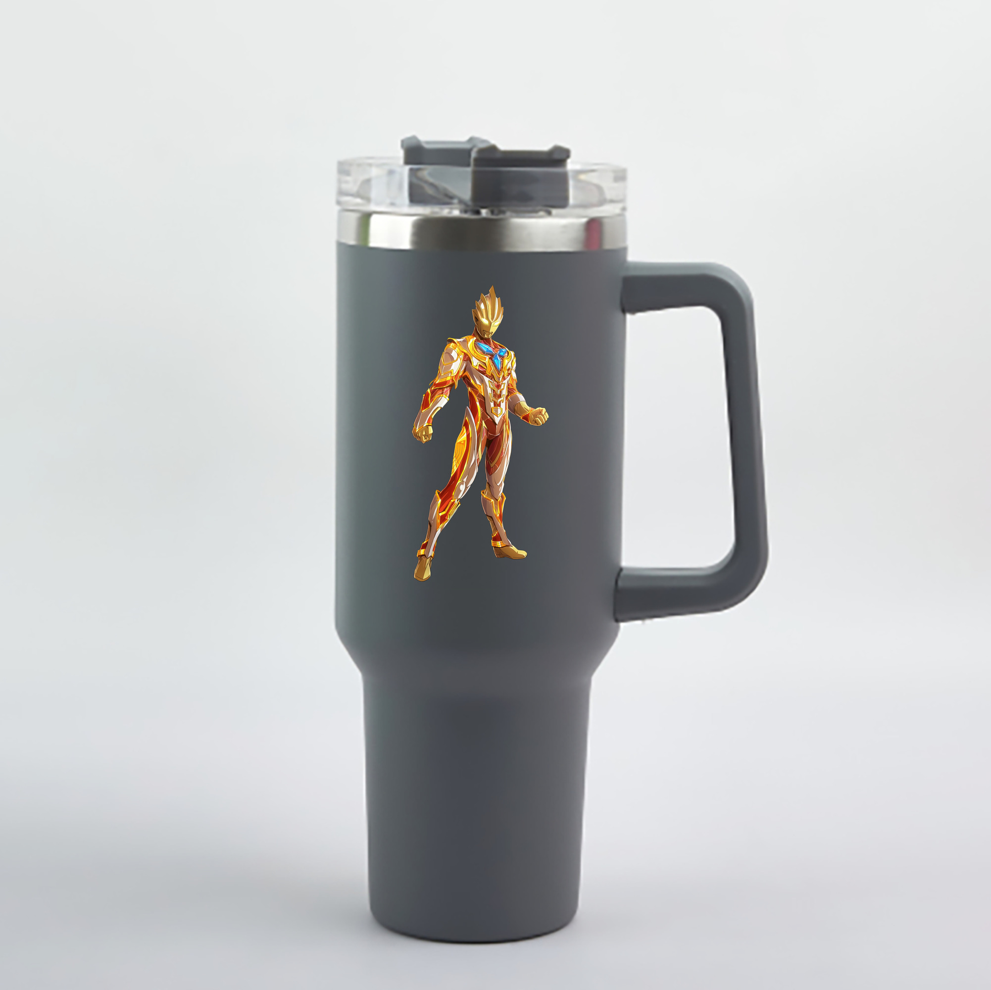 （画像用） ウルトラマン Ultraman 1200mL車用タンブラー - クリスタルステッカー（プラスチックストロー付き）