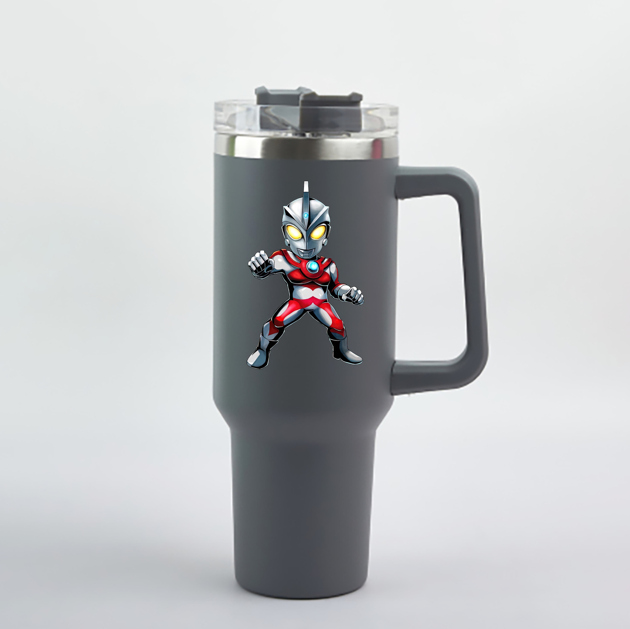 （画像用） ウルトラマン Ultraman 1200mL車用タンブラー - クリスタルステッカー（プラスチックストロー付き）